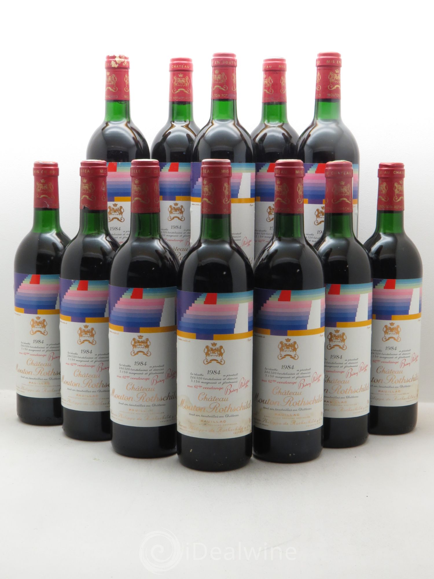 Château Mouton Rothschild 1er Grand Cru Classé 1984 - Lot de 12 bouteilles - 0