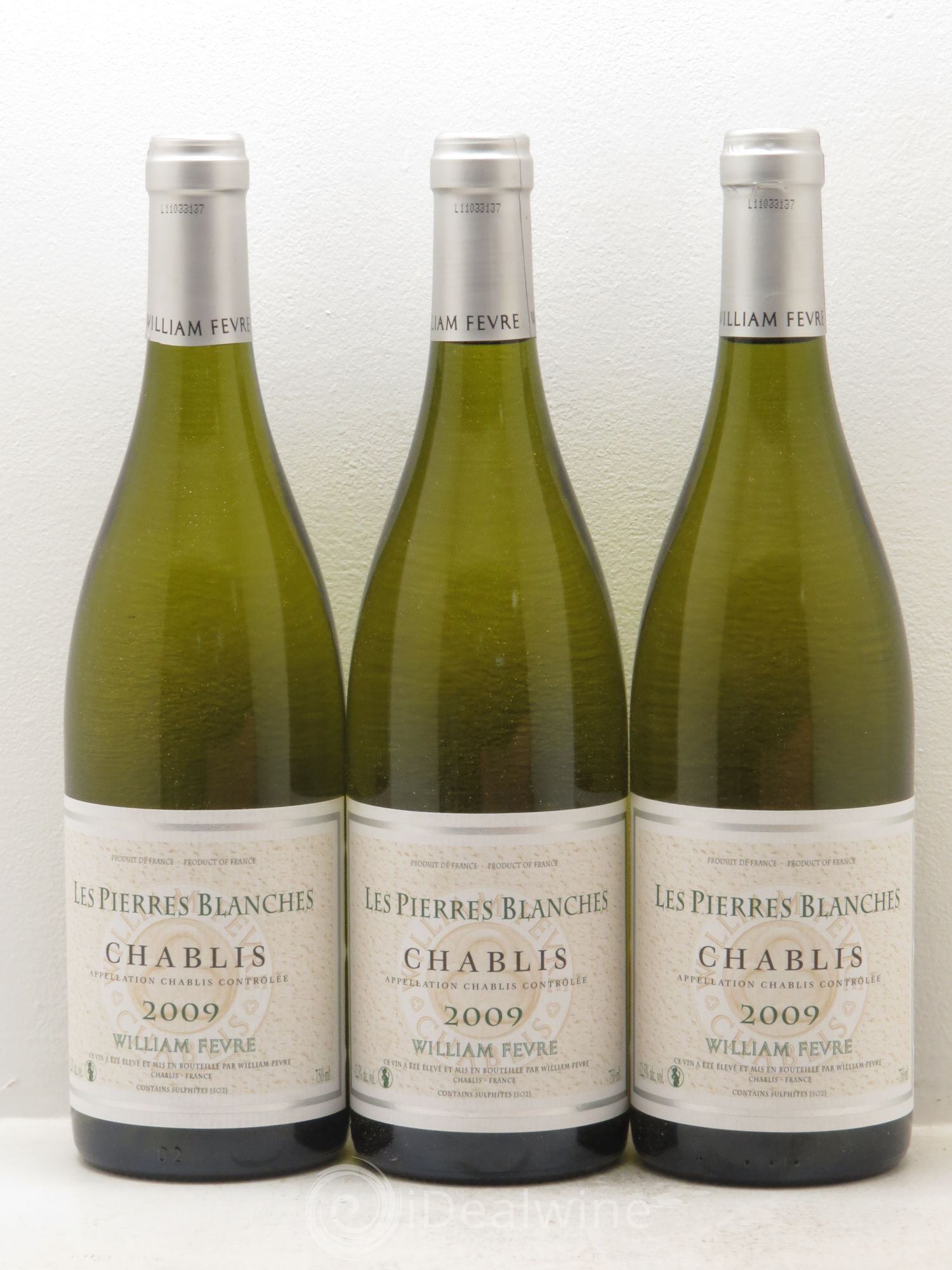 Chablis William Fèvre Les Pierres Blanches 2009 - Lot de 3 bouteilles - 0