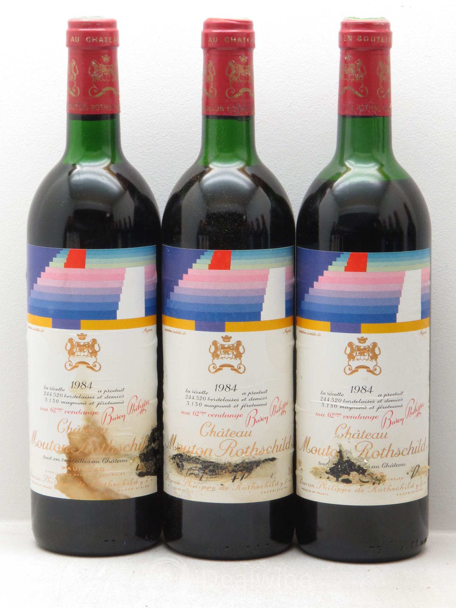 Château Mouton Rothschild 1er Grand Cru Classé 1984 - Lot de 12 bouteilles - 1
