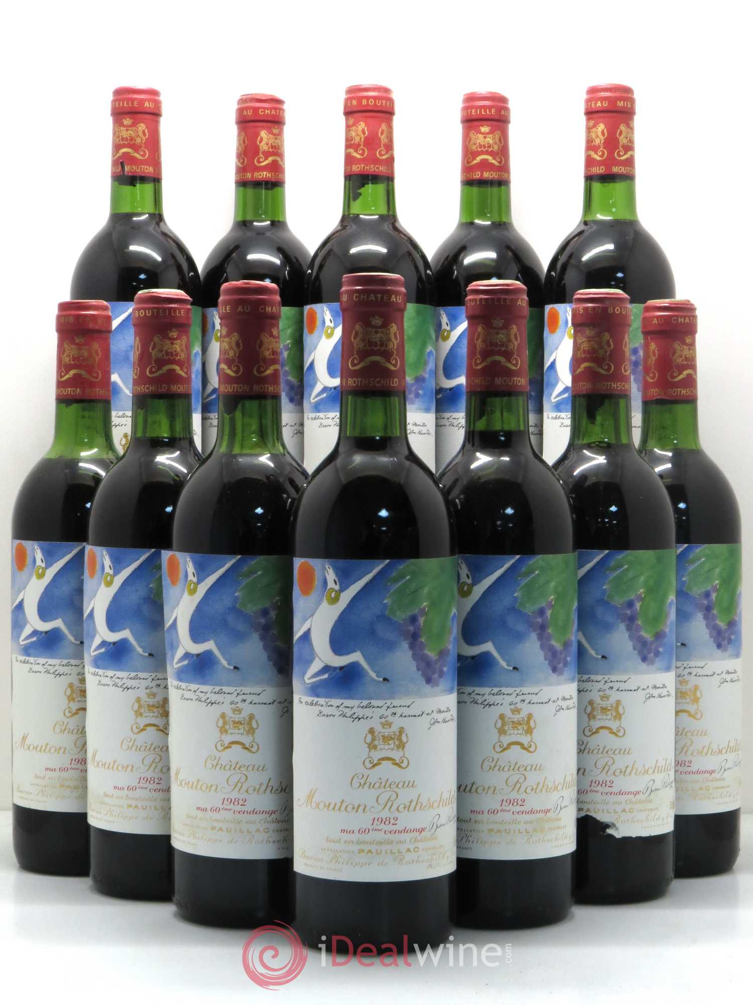 Château Mouton Rothschild 1er Grand Cru Classé 1982 - Lot de 12 bouteilles - 0