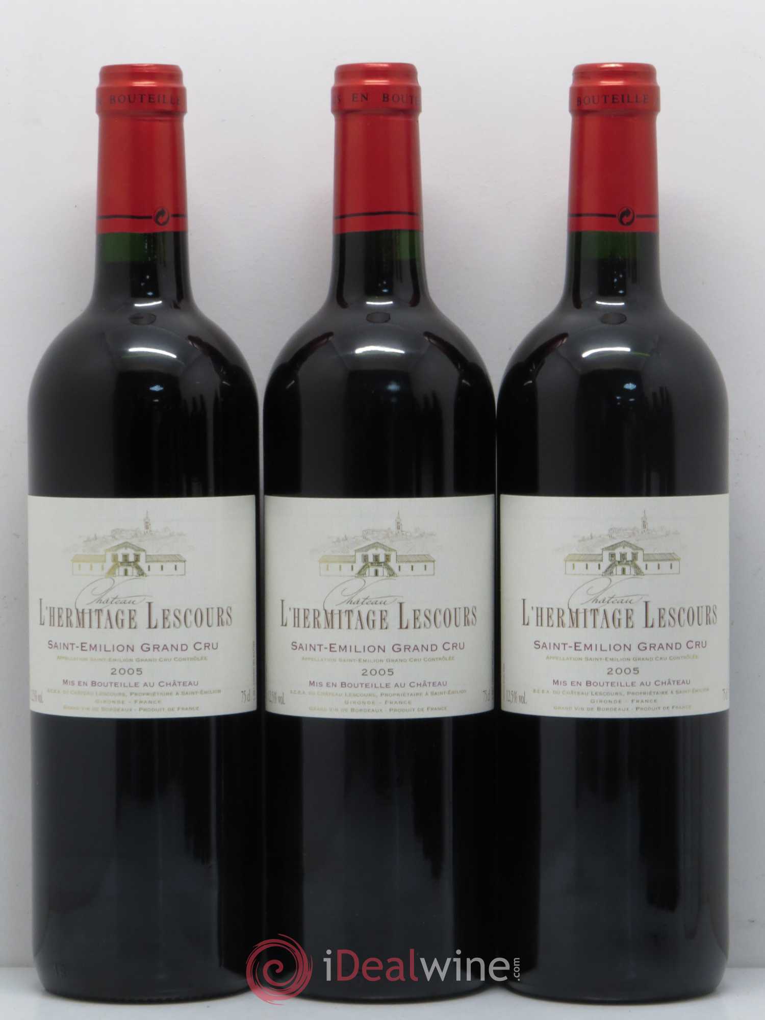 Saint-Émilion Château L'Hermitage Lescours 2005 - Lot de 6 bouteilles - 2