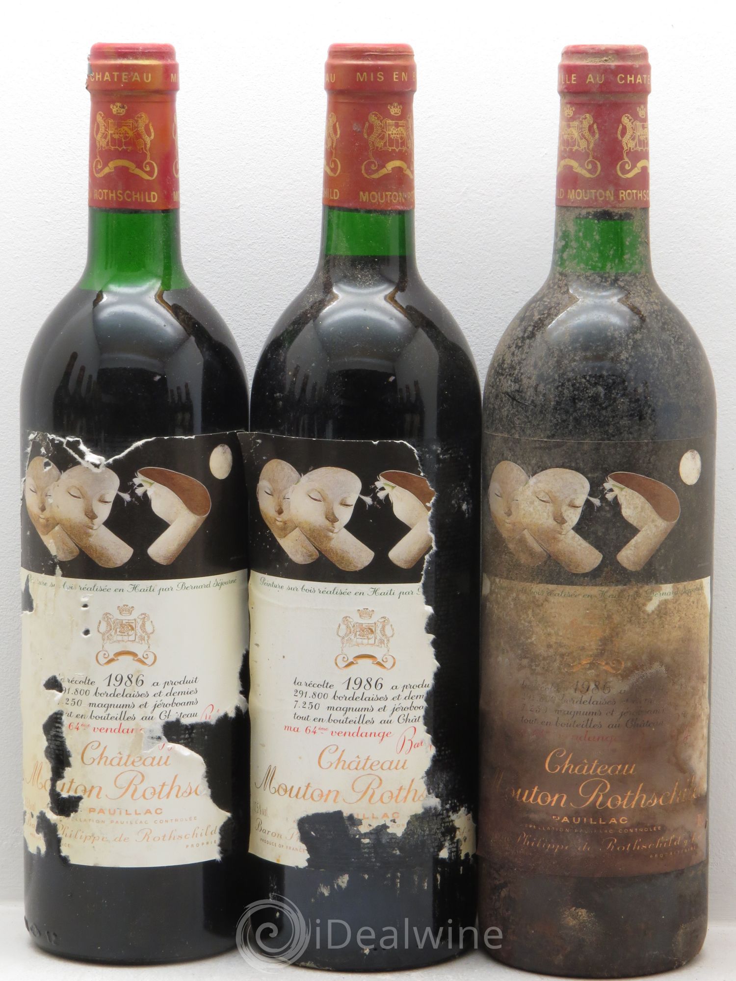 Château Mouton Rothschild 1er Grand Cru Classé 1986 - Lot de 12 bouteilles - 1