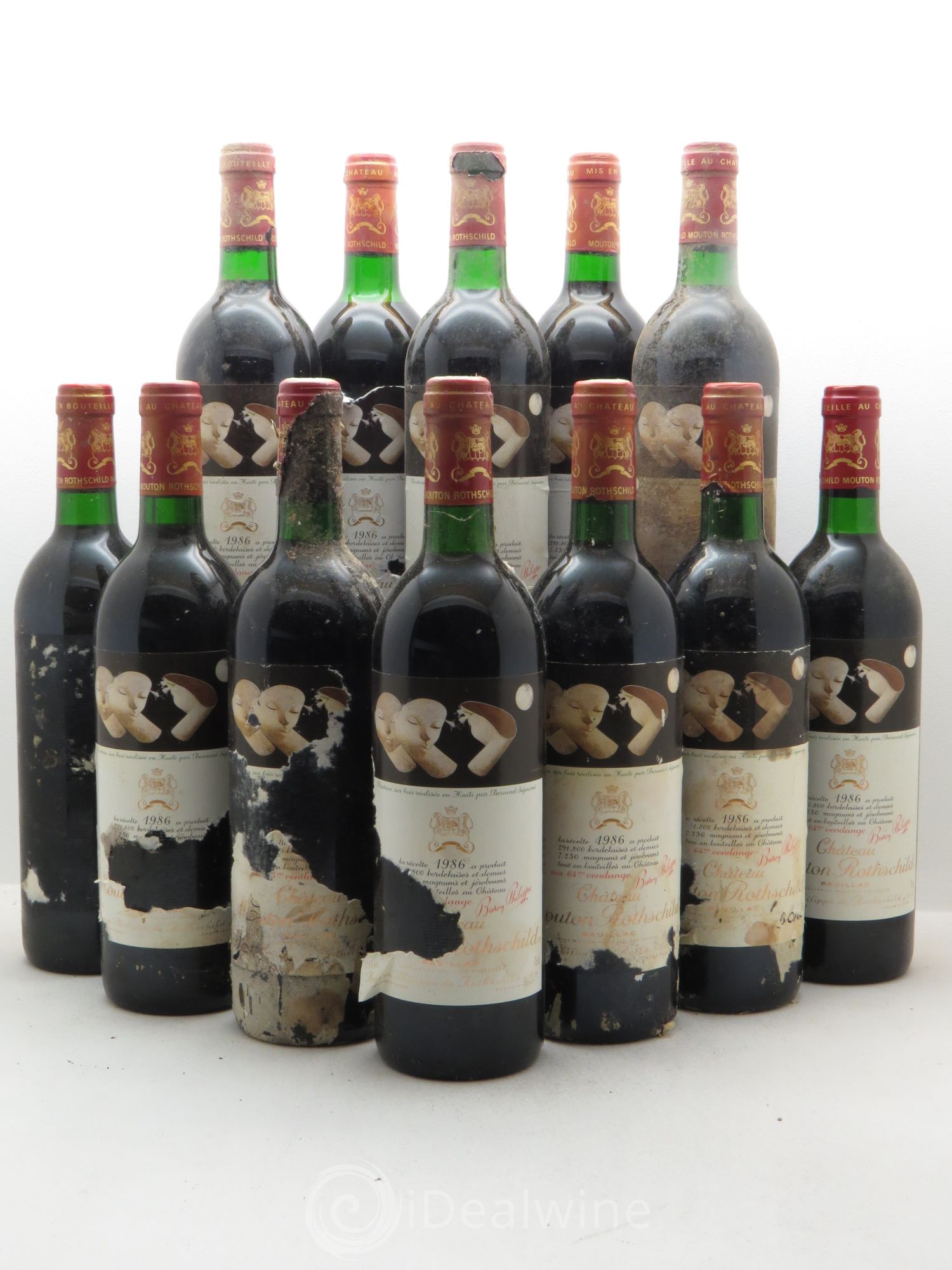 Château Mouton Rothschild 1er Grand Cru Classé 1986 - Lot de 12 bouteilles - 0