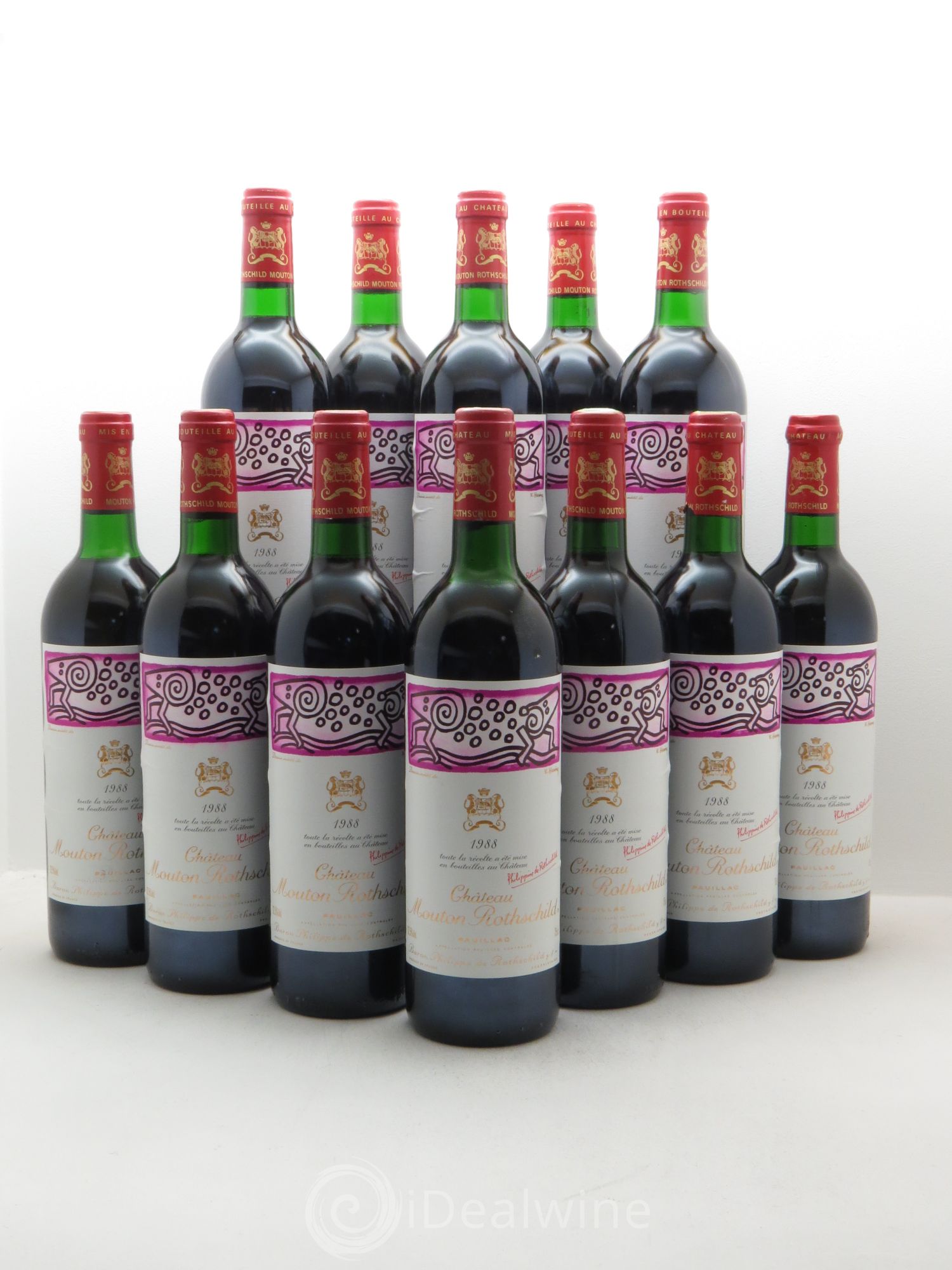 Château Mouton Rothschild 1er Grand Cru Classé 1988 - Lot de 12 bouteilles - 0