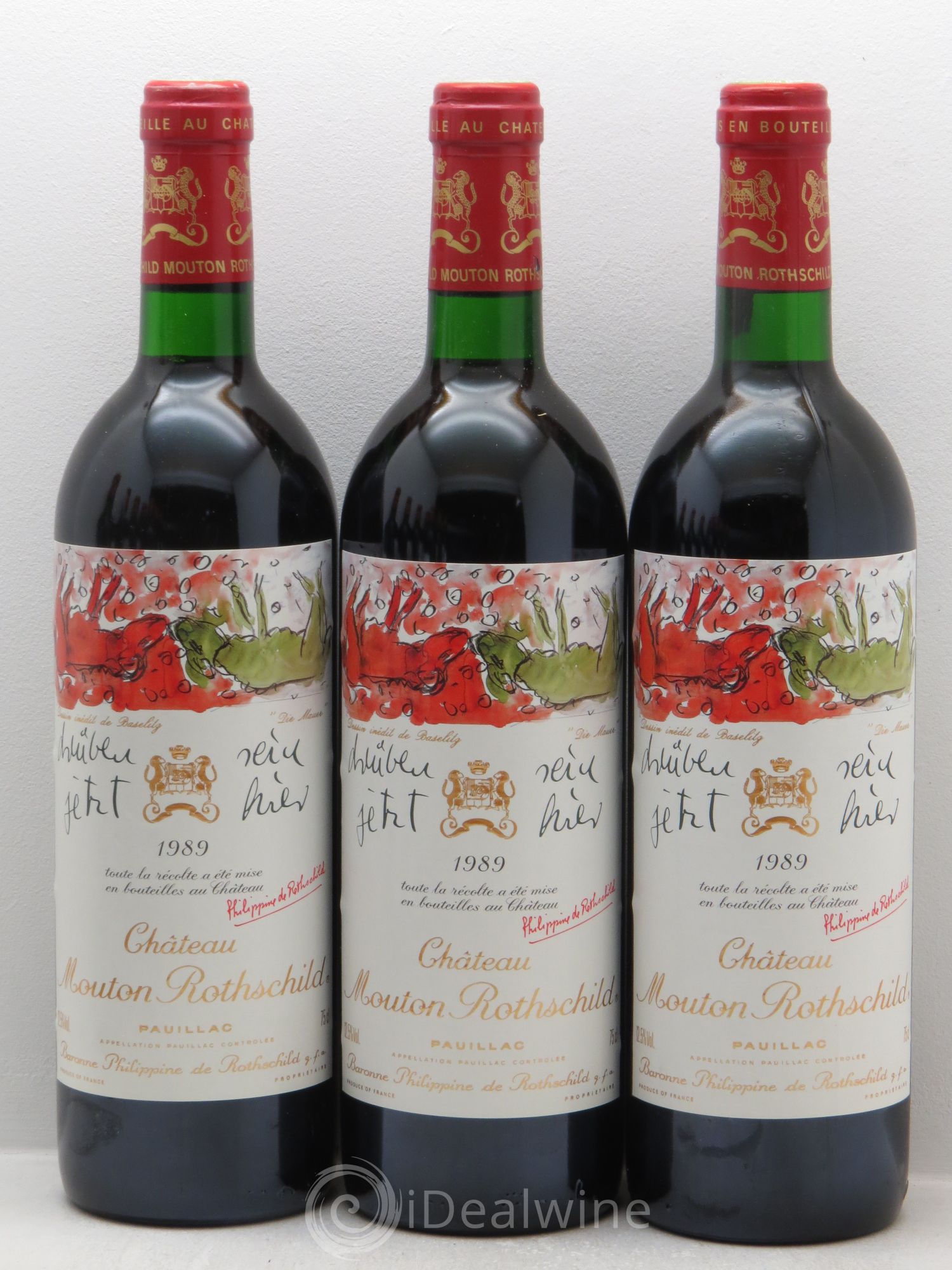 Château Mouton Rothschild 1er Grand Cru Classé 1989 - Lot de 12 bouteilles - 1