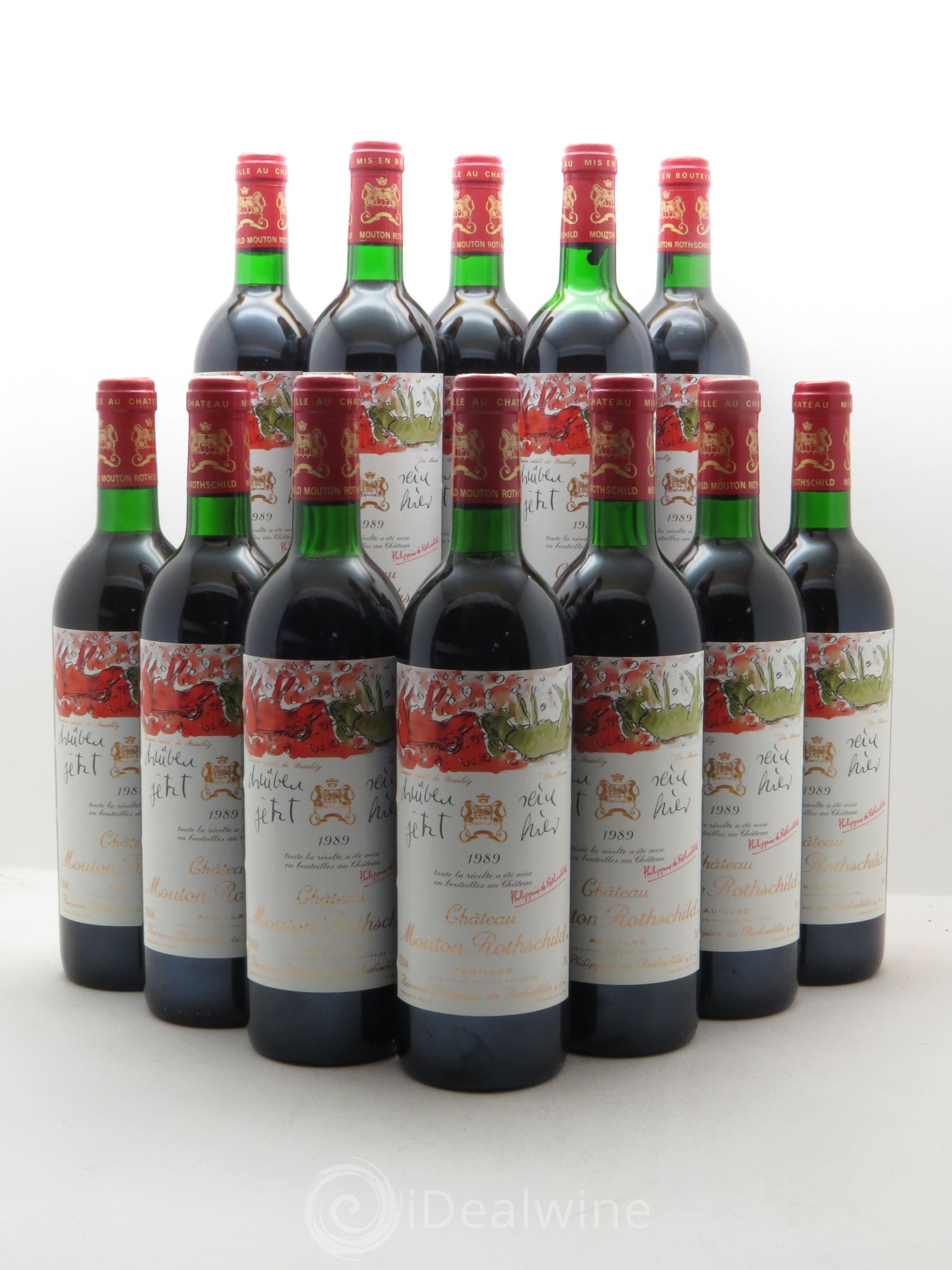 Château Mouton Rothschild 1er Grand Cru Classé 1989 - Lot de 12 bouteilles - 0