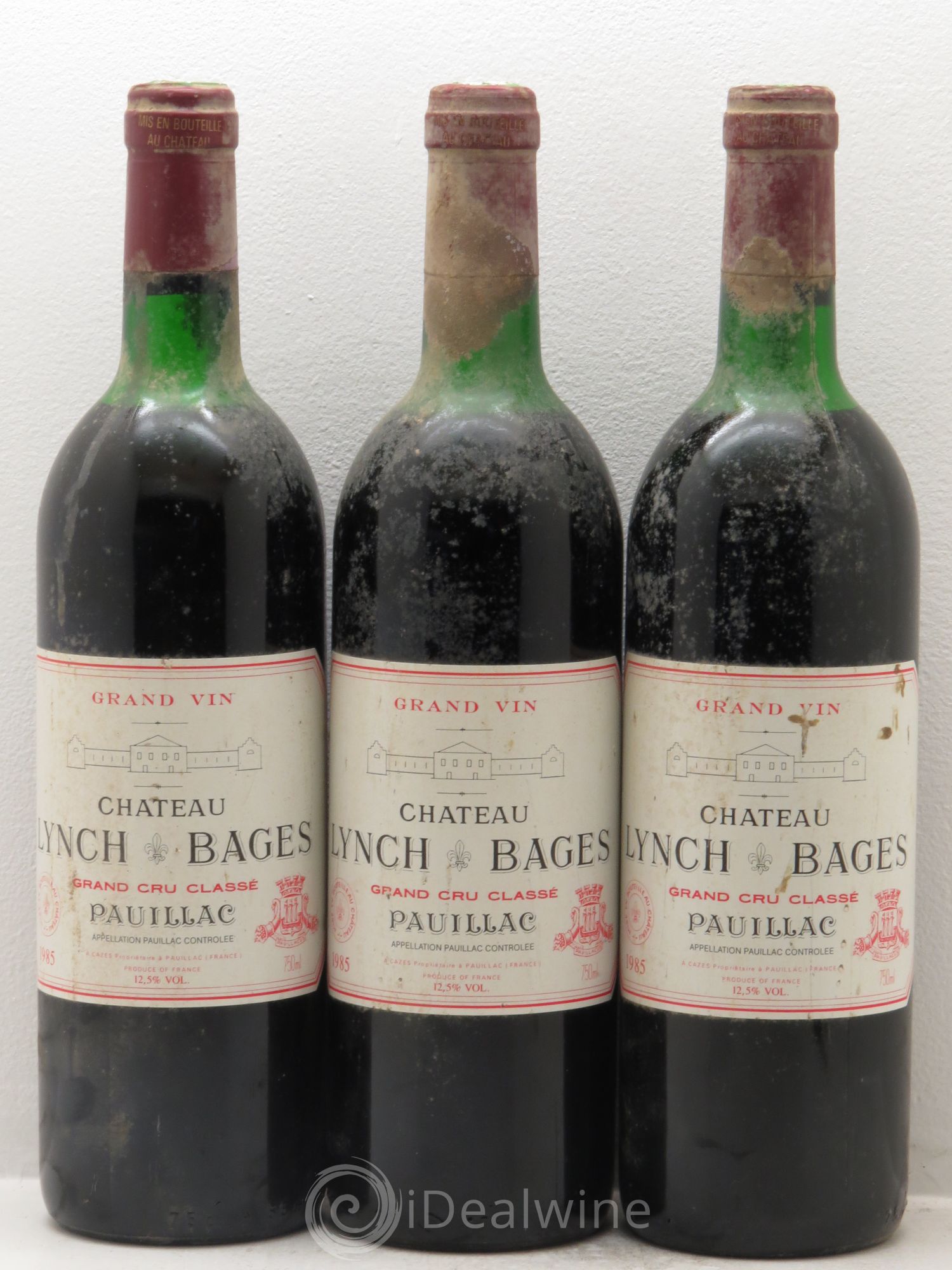Château Lynch Bages 5ème Grand Cru Classé 1985 - Lot de 3 bouteilles - 0