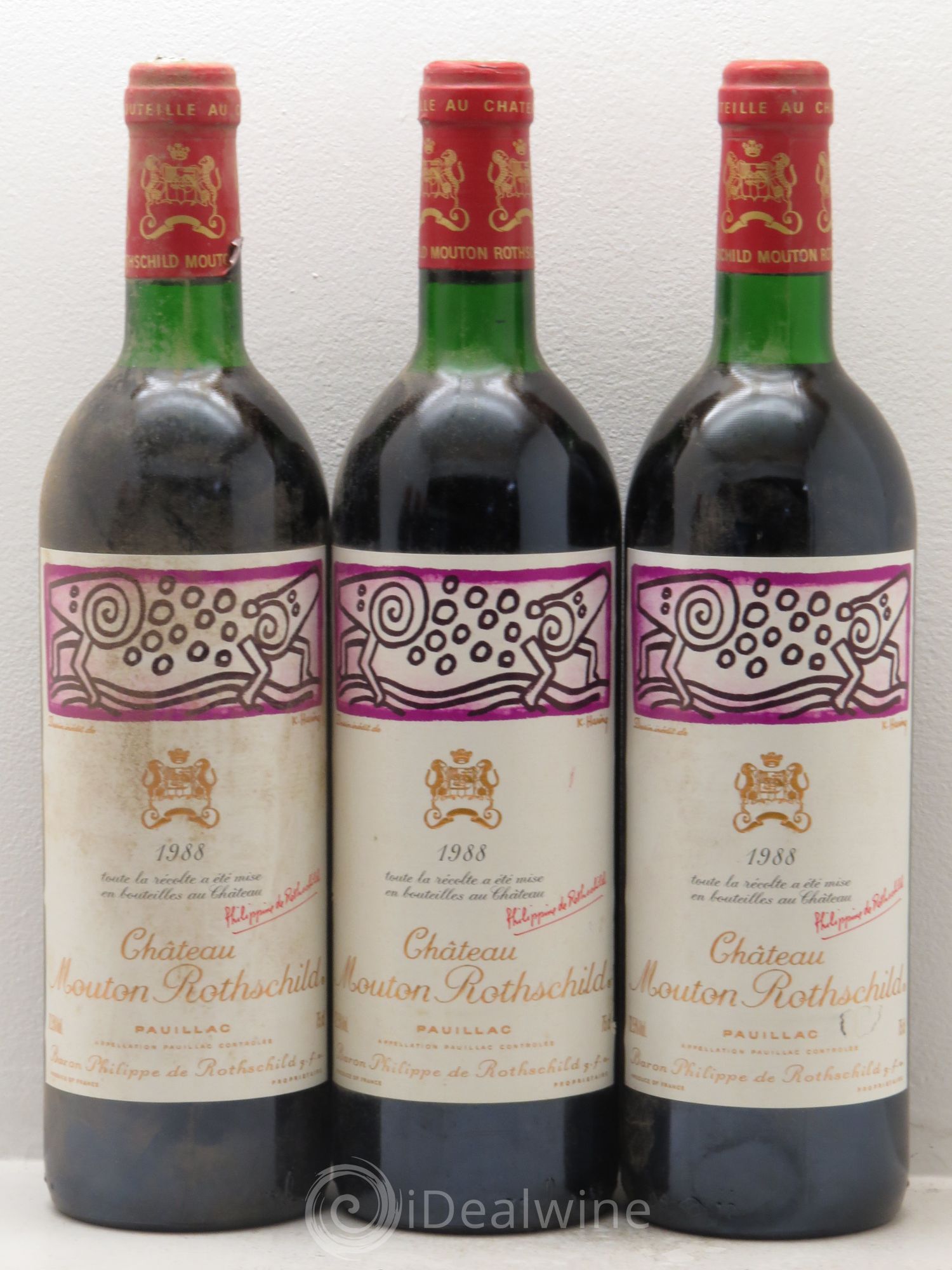 Château Mouton Rothschild 1er Grand Cru Classé 1988 - Lot de 6 bouteilles - 1