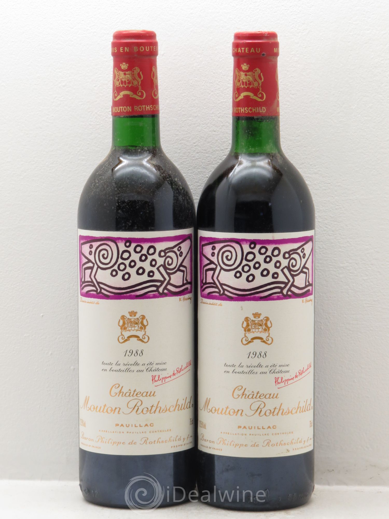 Château Mouton Rothschild 1er Grand Cru Classé 1988 - Lot de 2 bouteilles - 0