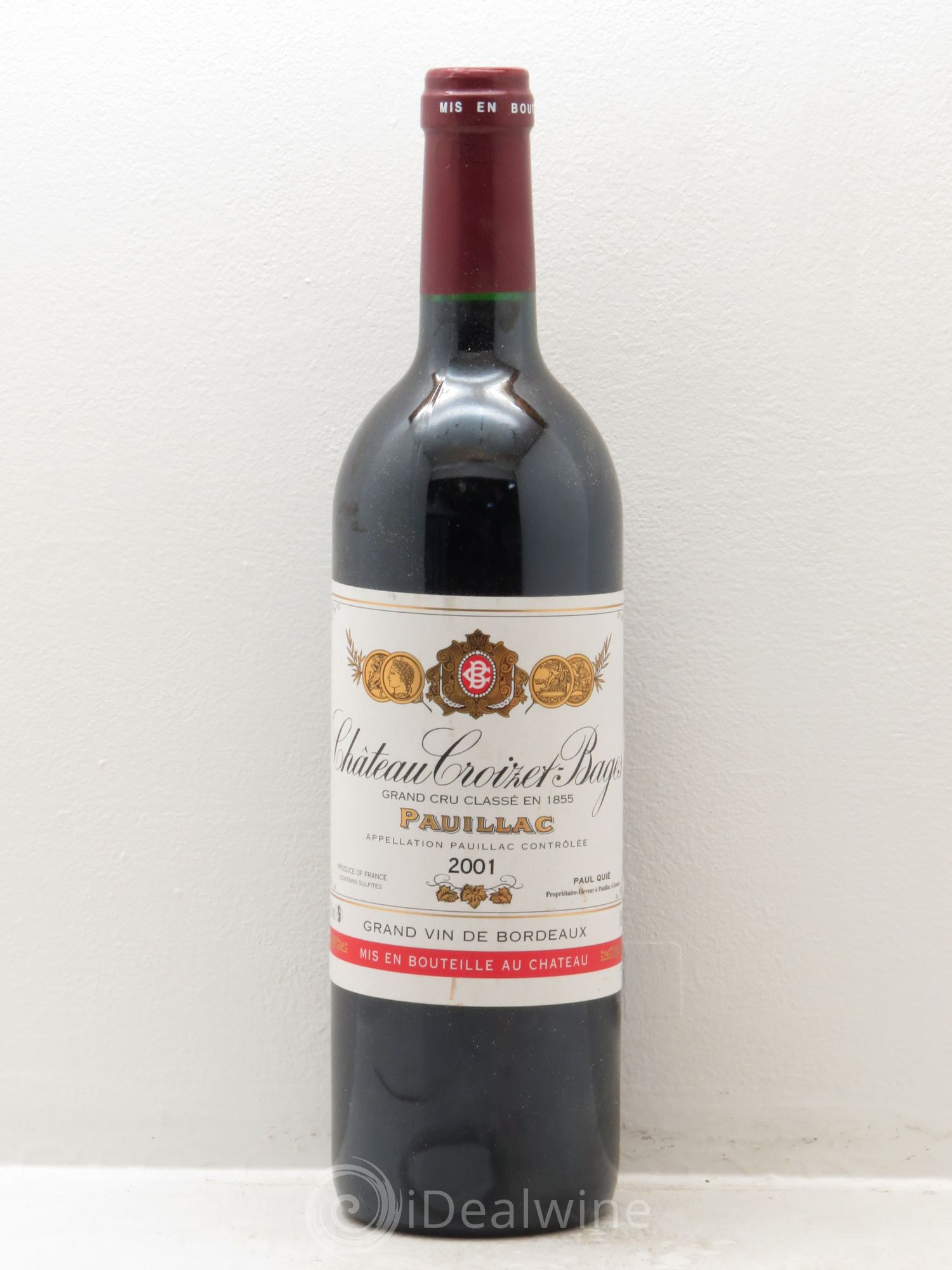 Château Croizet Bages 5ème Grand Cru Classé 2001 - Lot de 1 bouteille - 0
