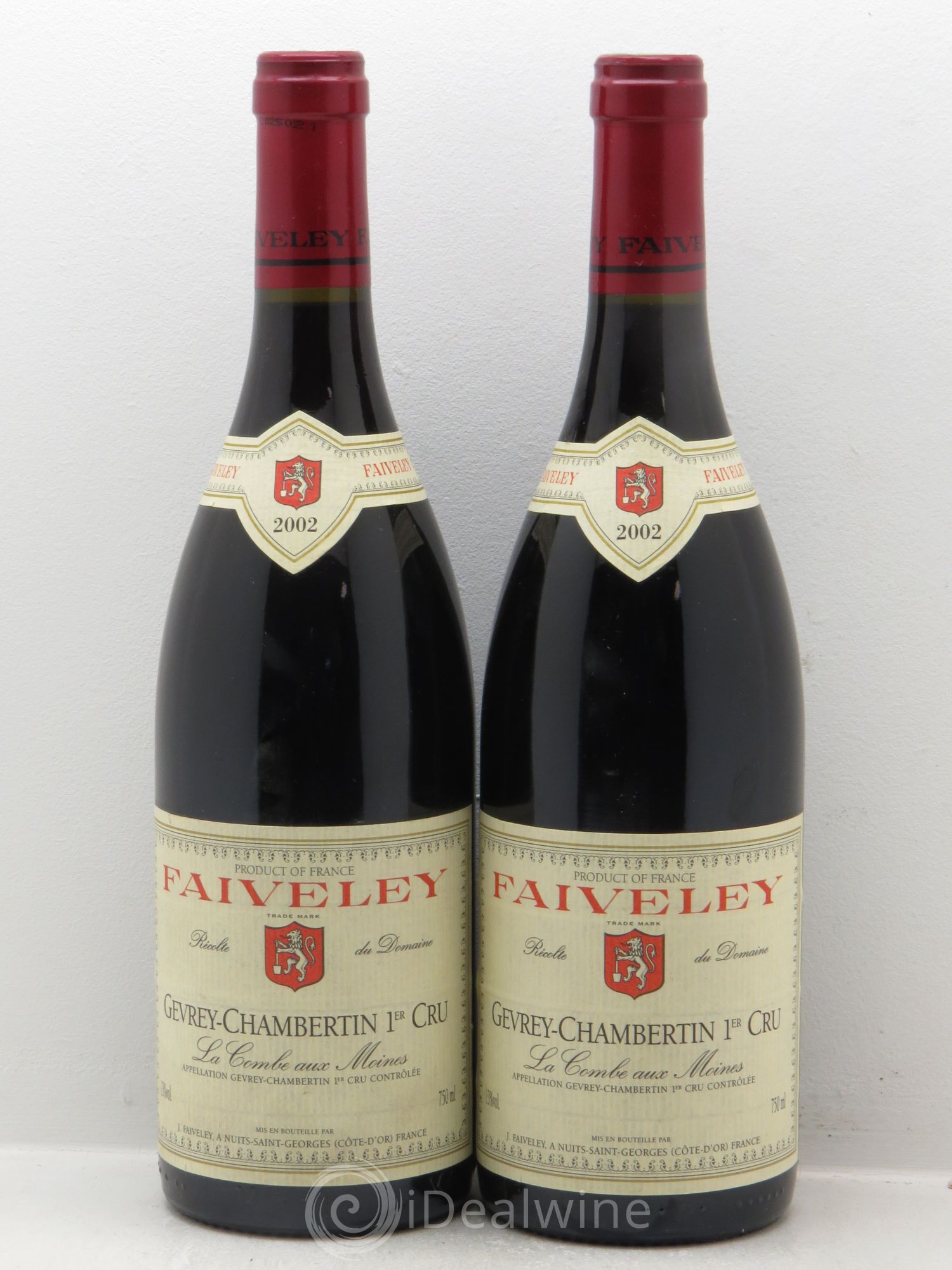 Gevrey-Chambertin 1er Cru La Combe aux moines Faiveley 2002 - Lot de 2 bouteilles - 0