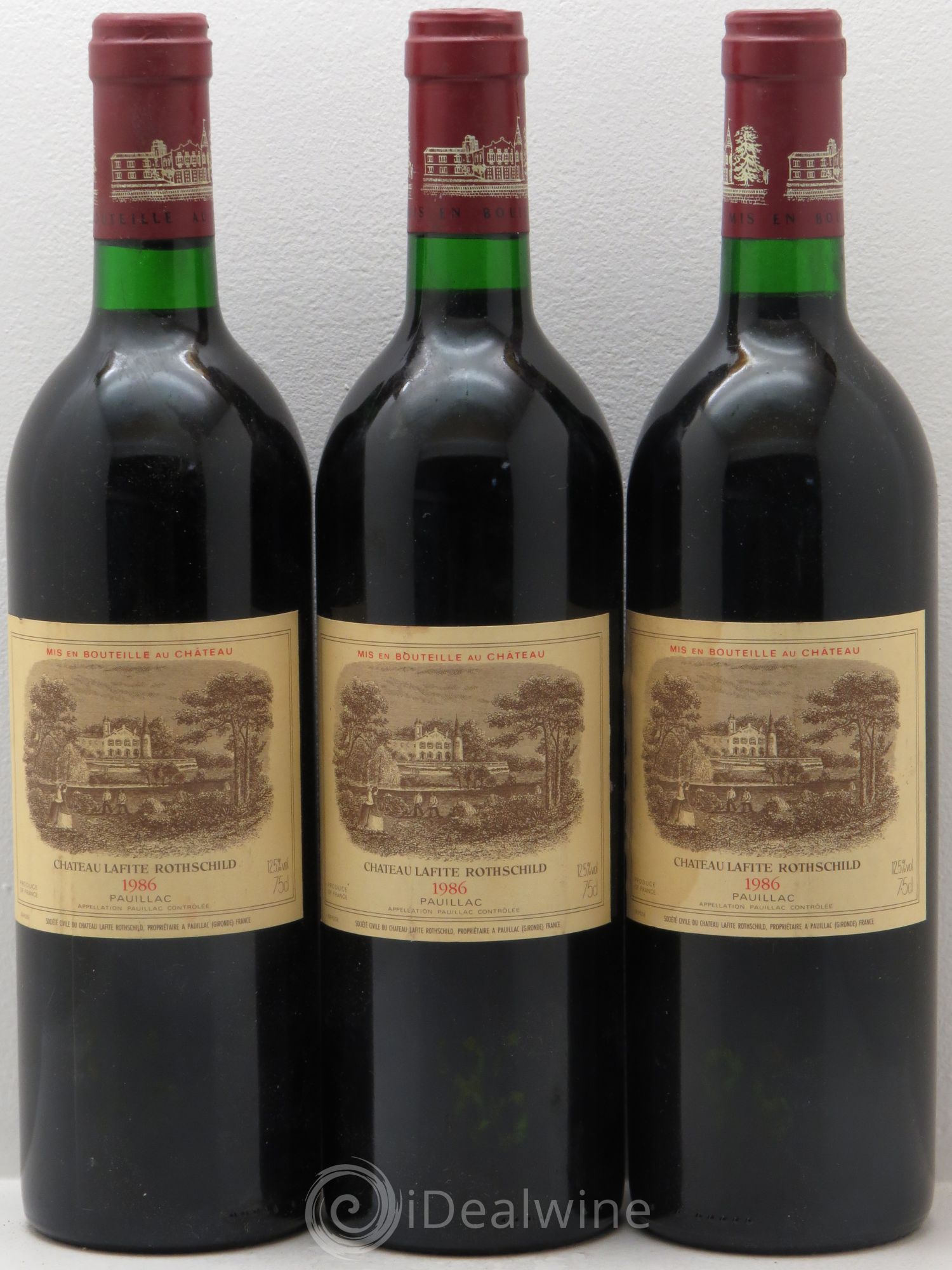 Château Lafite Rothschild 1er Grand Cru Classé 1986 - Lot de 3 bouteilles - 0