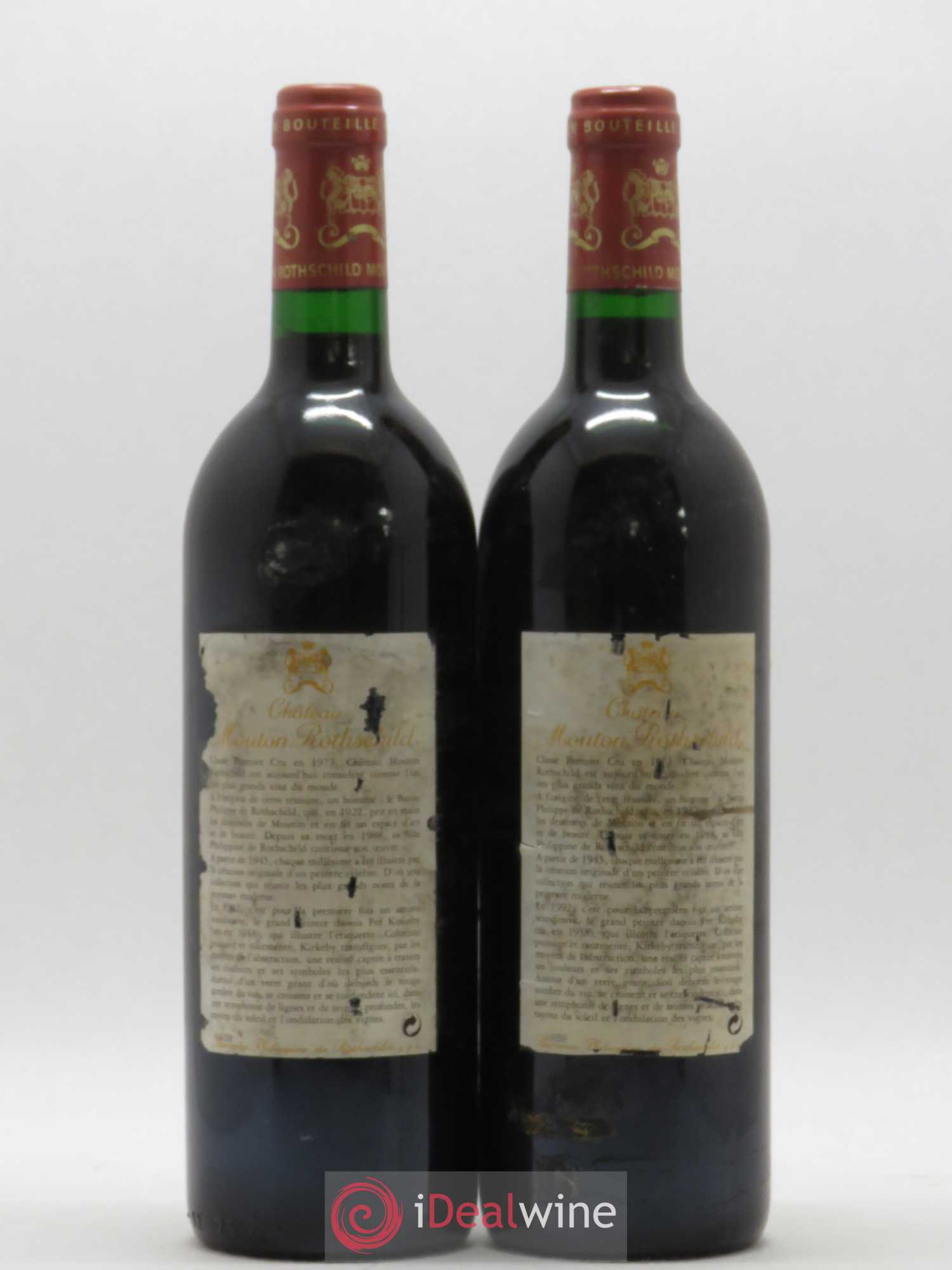 Château Mouton Rothschild 1er Grand Cru Classé 1992 - Lot de 2 bouteilles - 1