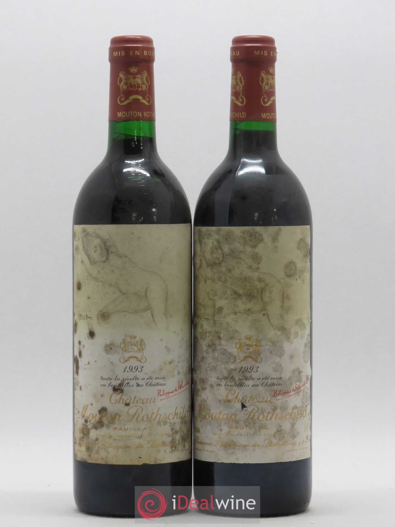 Château Mouton Rothschild 1er Grand Cru Classé 1993 - Lot de 2 bouteilles - 0