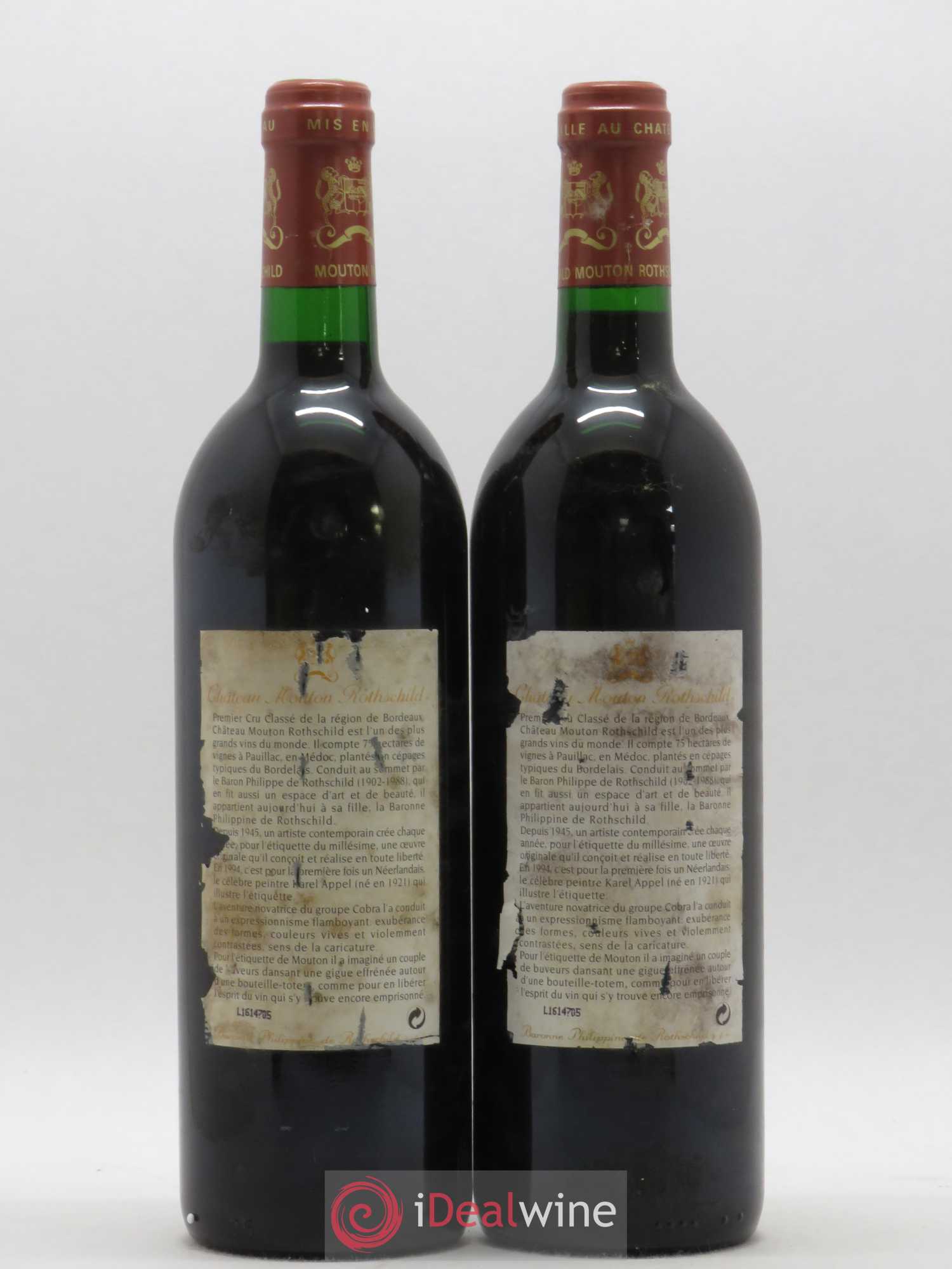 Château Mouton Rothschild 1er Grand Cru Classé 1994 - Lot de 2 bouteilles - 1