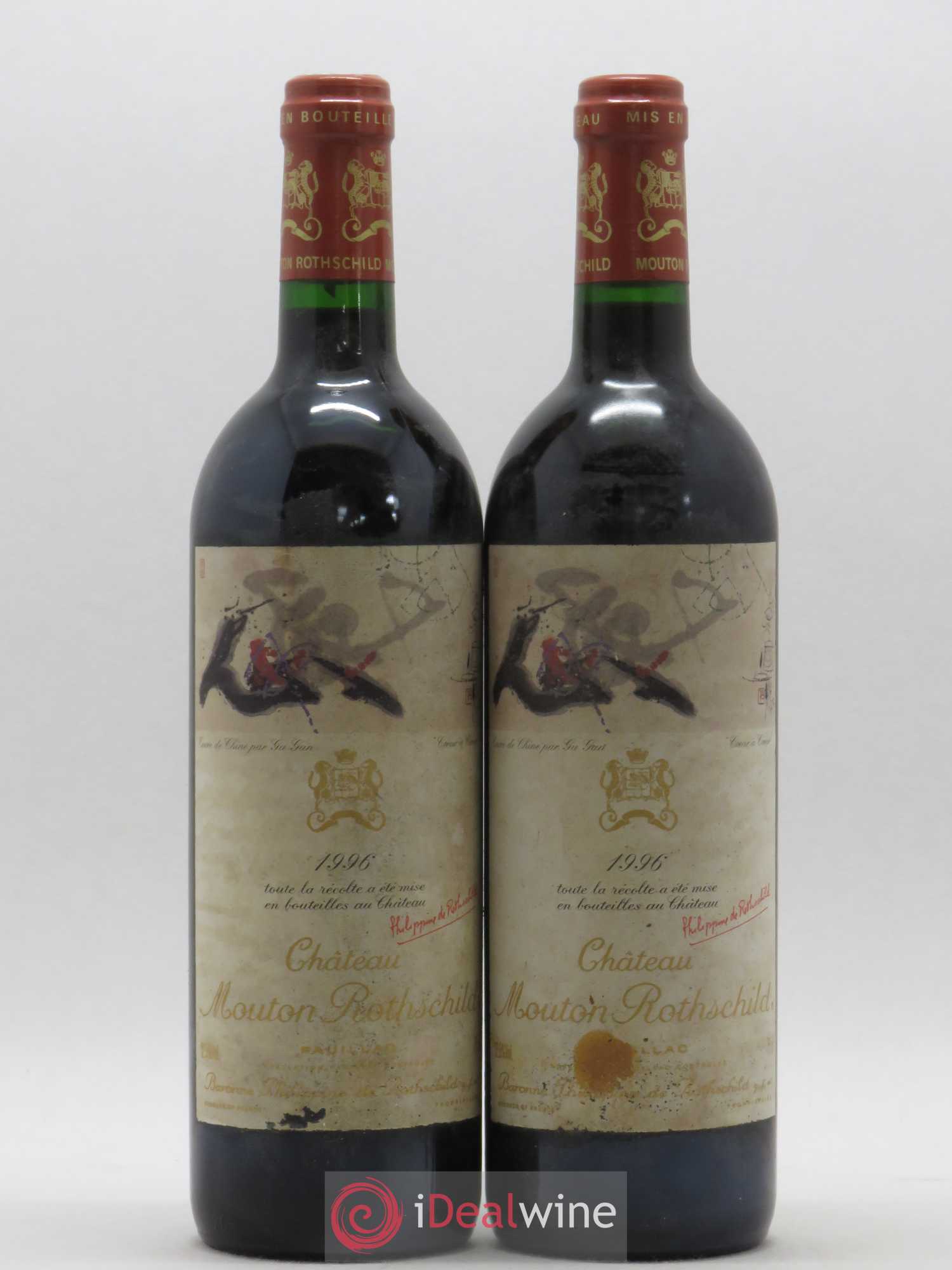 Château Mouton Rothschild 1er Grand Cru Classé 1996 - Lot de 2 bouteilles - 0