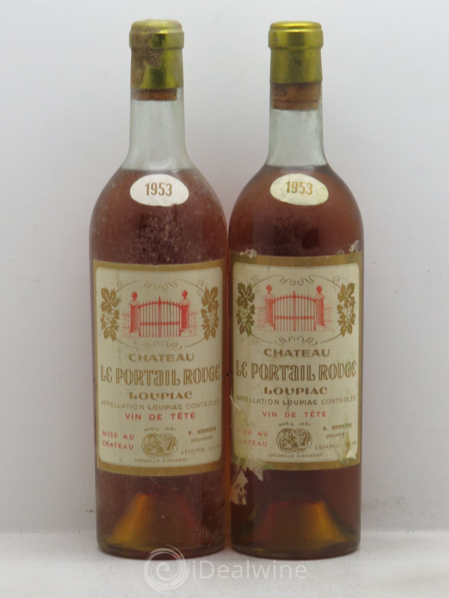 Loupiac Le Portail Rouge (sans prix de réserve-no reserve) 1953 - Lotto di 2 bottiglie - 0