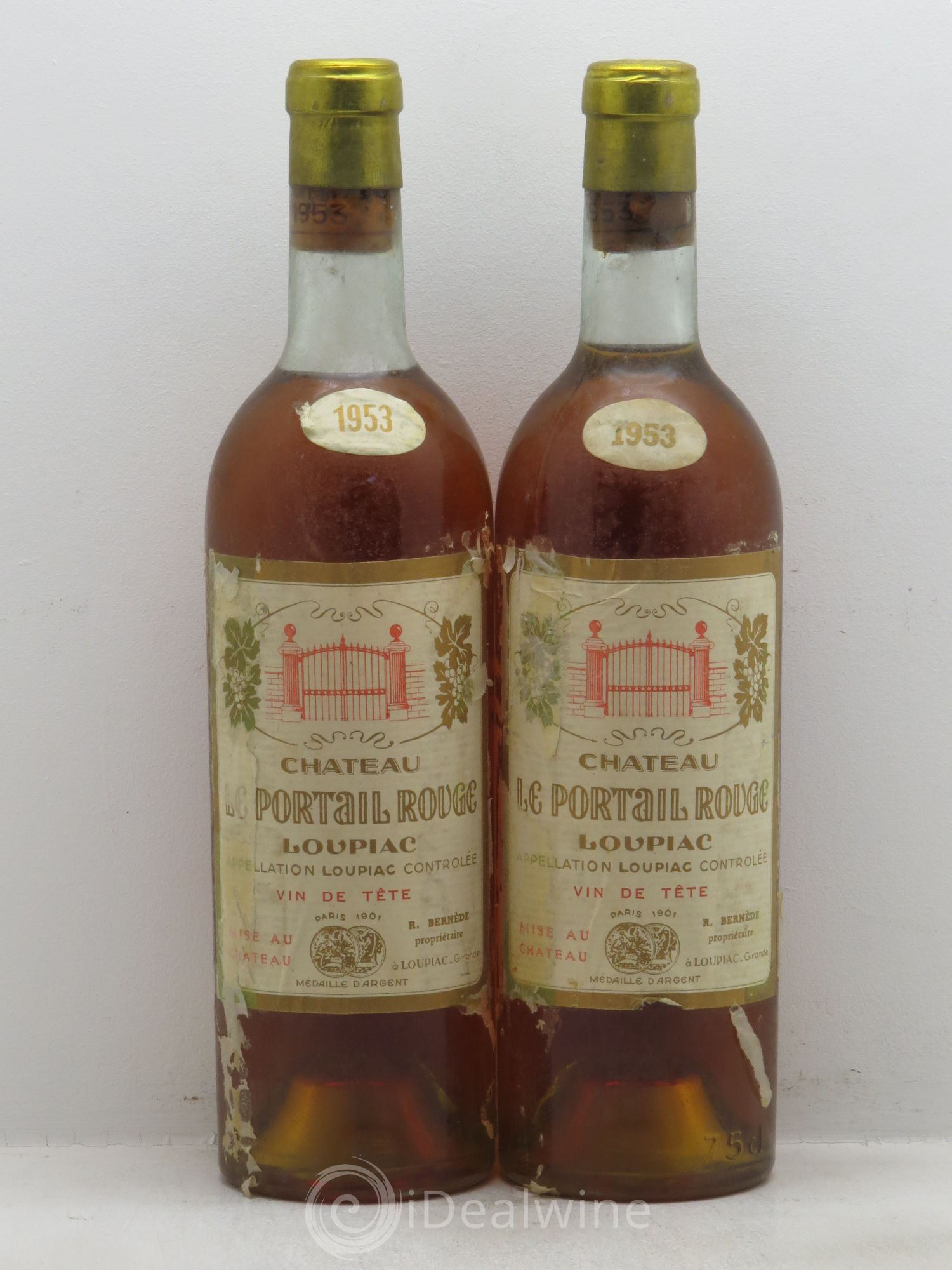 Loupiac Le Portail Rouge (sans prix de réserve-no reserve) 1953 - Lotto di 2 bottiglie - 0