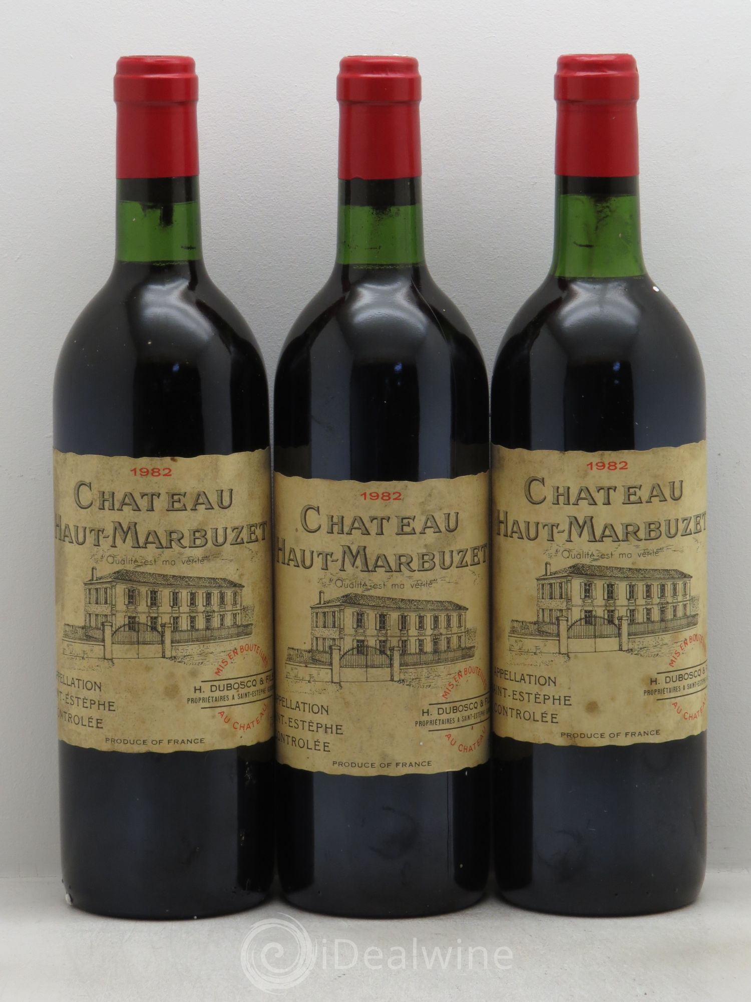 Château Haut Marbuzet 1982 - Lot de 3 bouteilles - 0