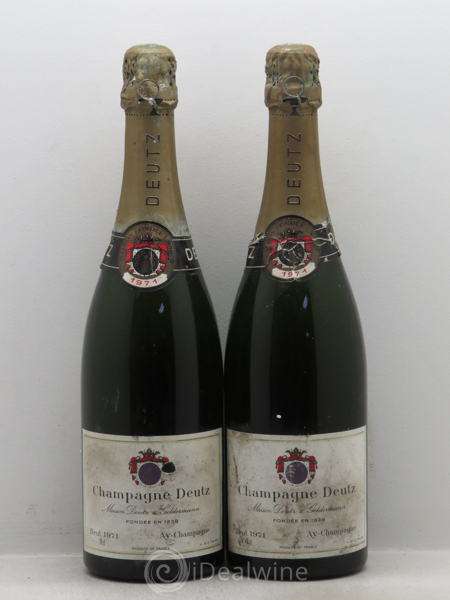 Champagne Deutz 1971 - Lot de 2 bouteilles - 0
