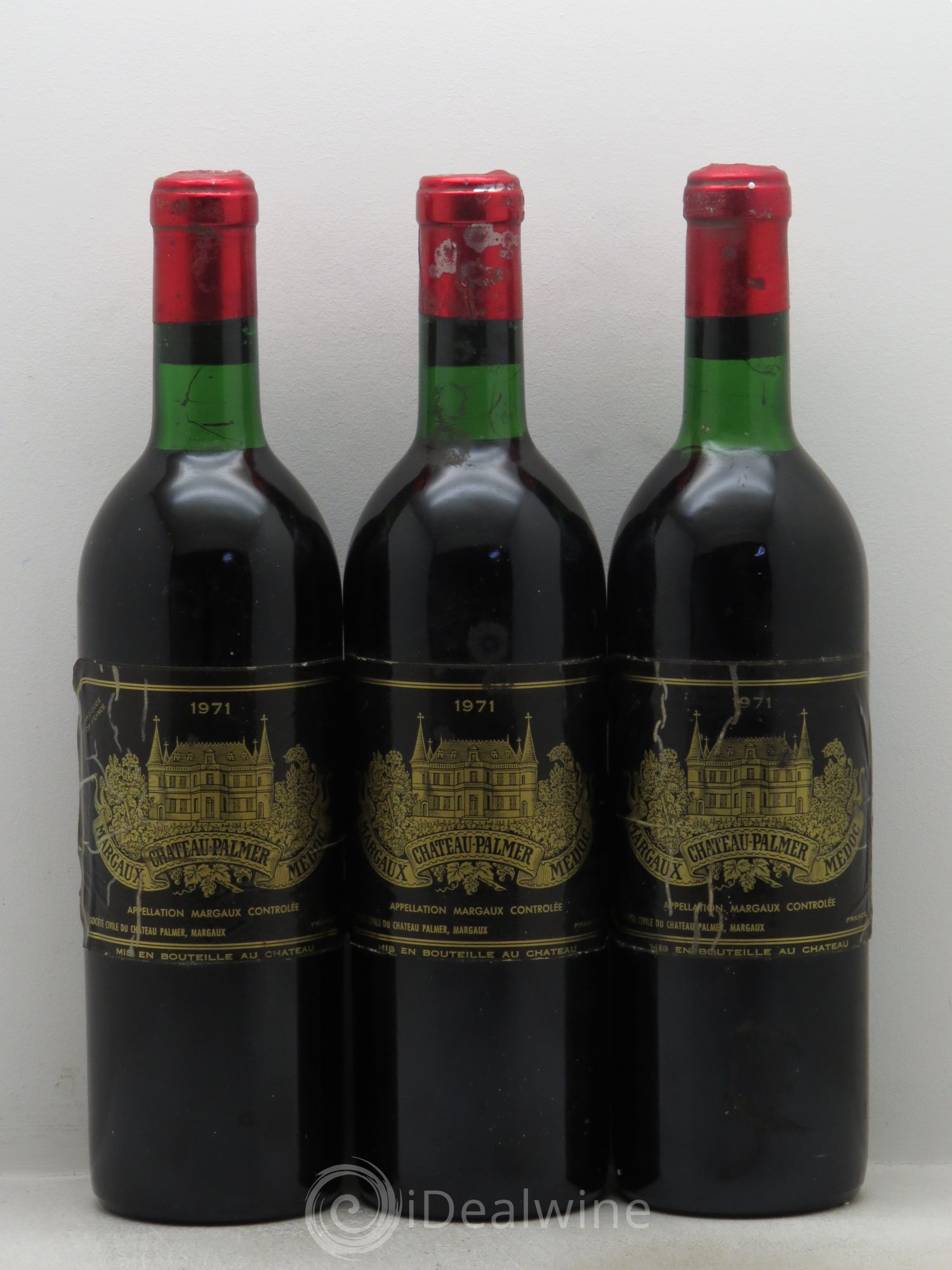 Château Palmer 3ème Grand Cru Classé 1971 - Lot de 3 bouteilles - 0