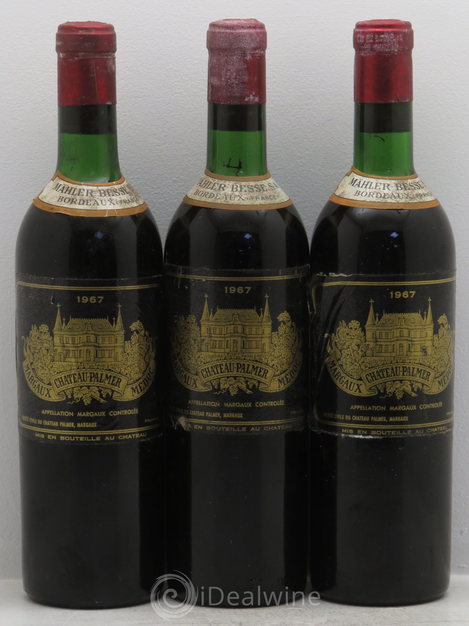 Château Palmer 3ème Grand Cru Classé 1967 - Lot de 3 bouteilles - 0
