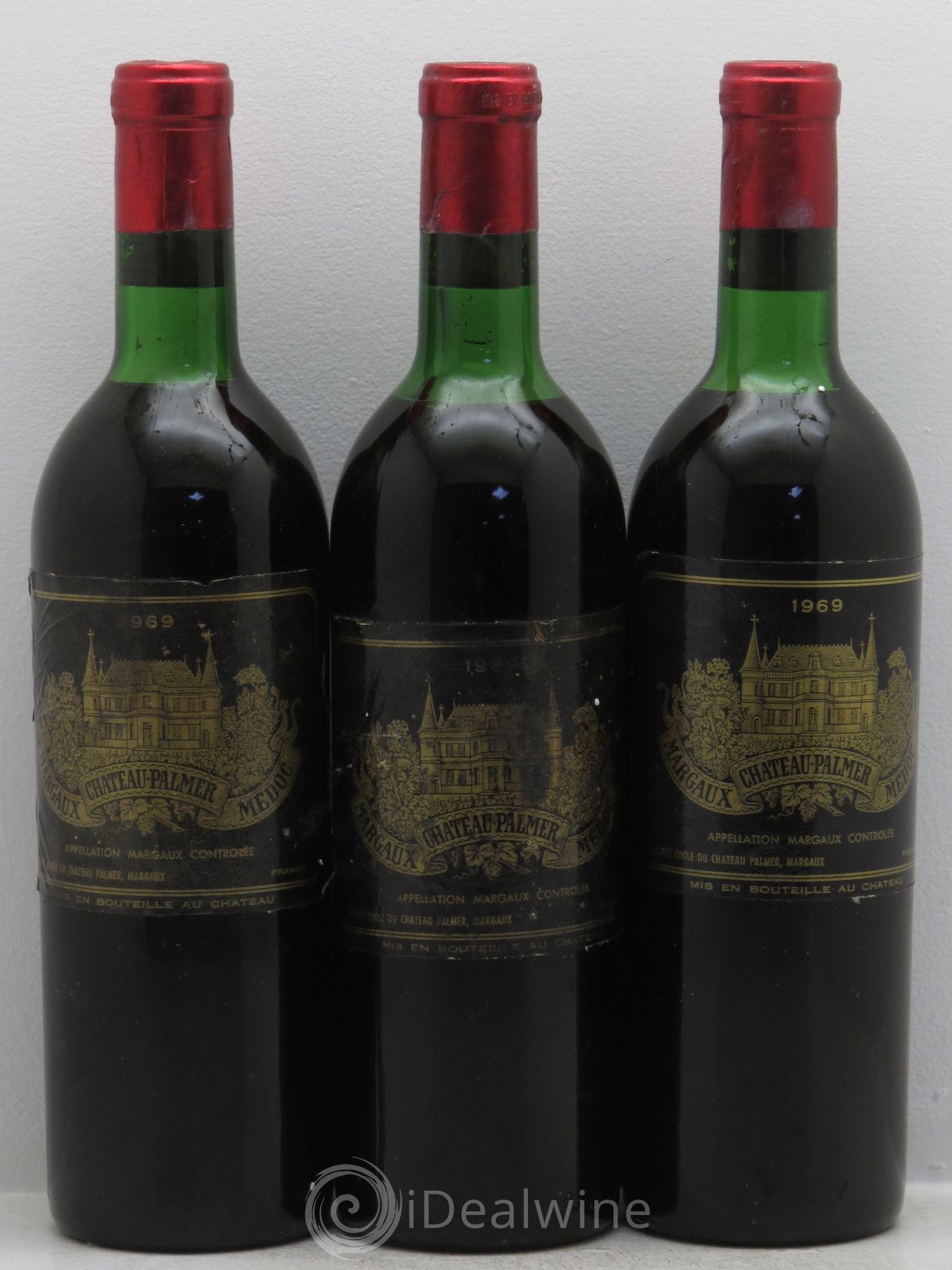 Château Palmer 3ème Grand Cru Classé 1969 - Lot de 3 bouteilles - 0