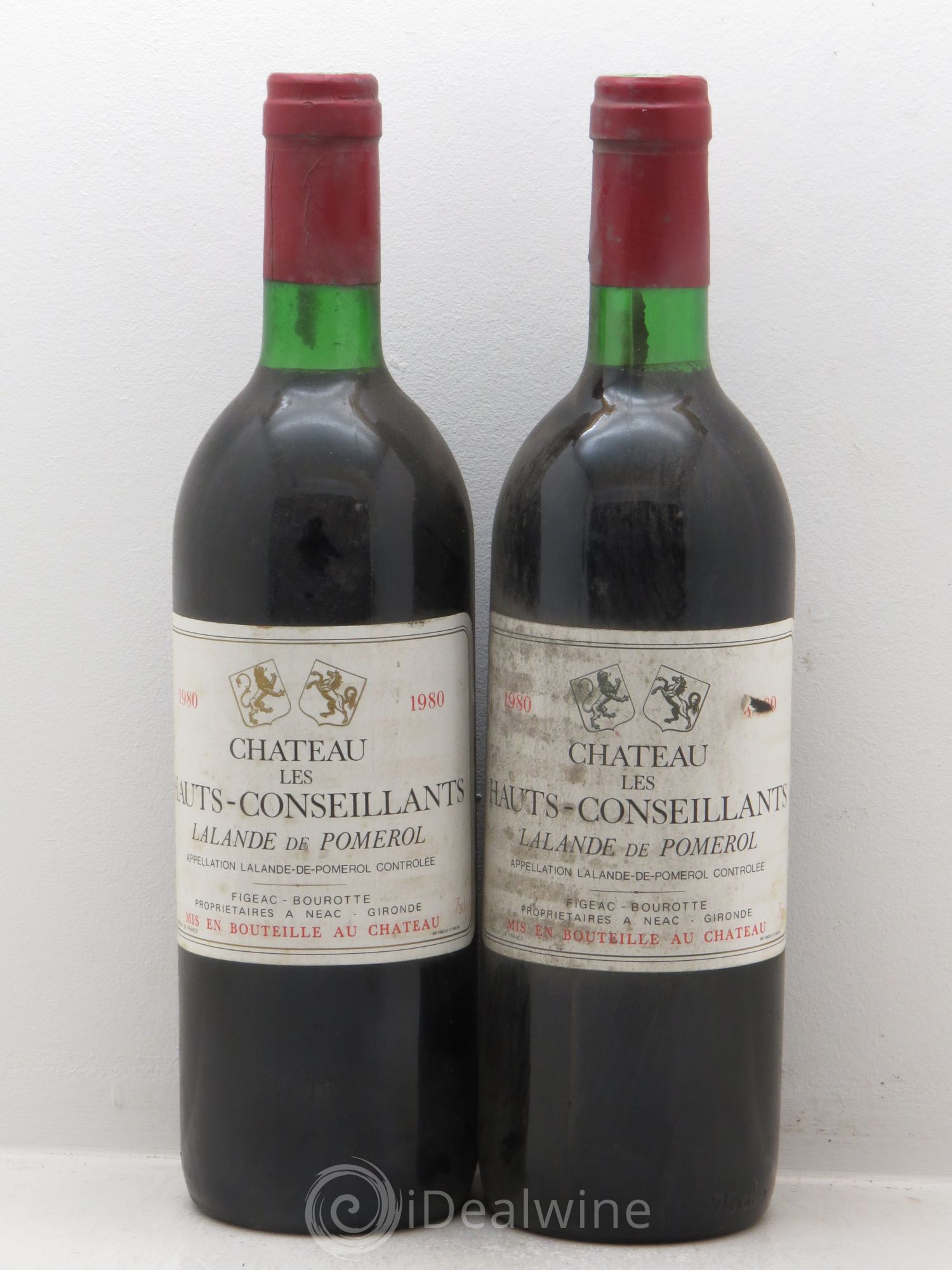 Bordeaux Château des Hauts Conseillants Lalande de Pomerol 1980 - Posten von 2 Flaschen - 0