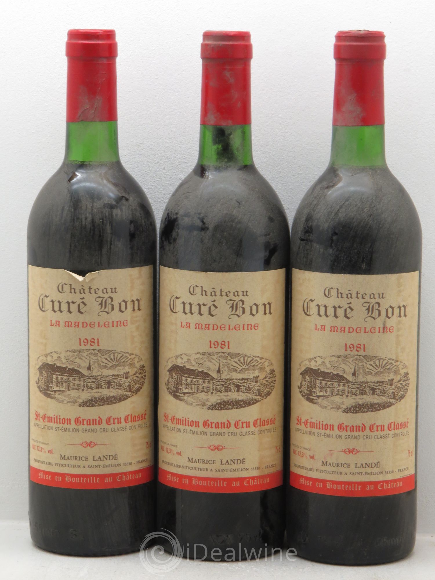 Saint-Émilion Château Curé bon la Madeleine 1981 - Posten von 3 Flaschen - 0