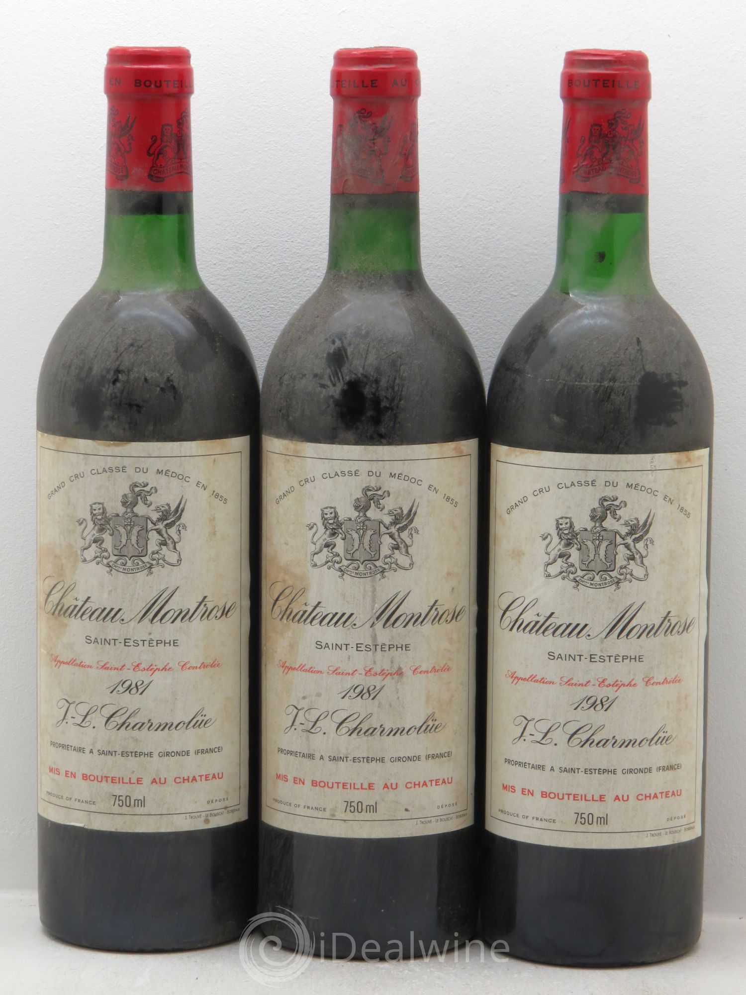 Château Montrose 2ème Grand Cru Classé 1981 - Lot de 3 bouteilles - 0