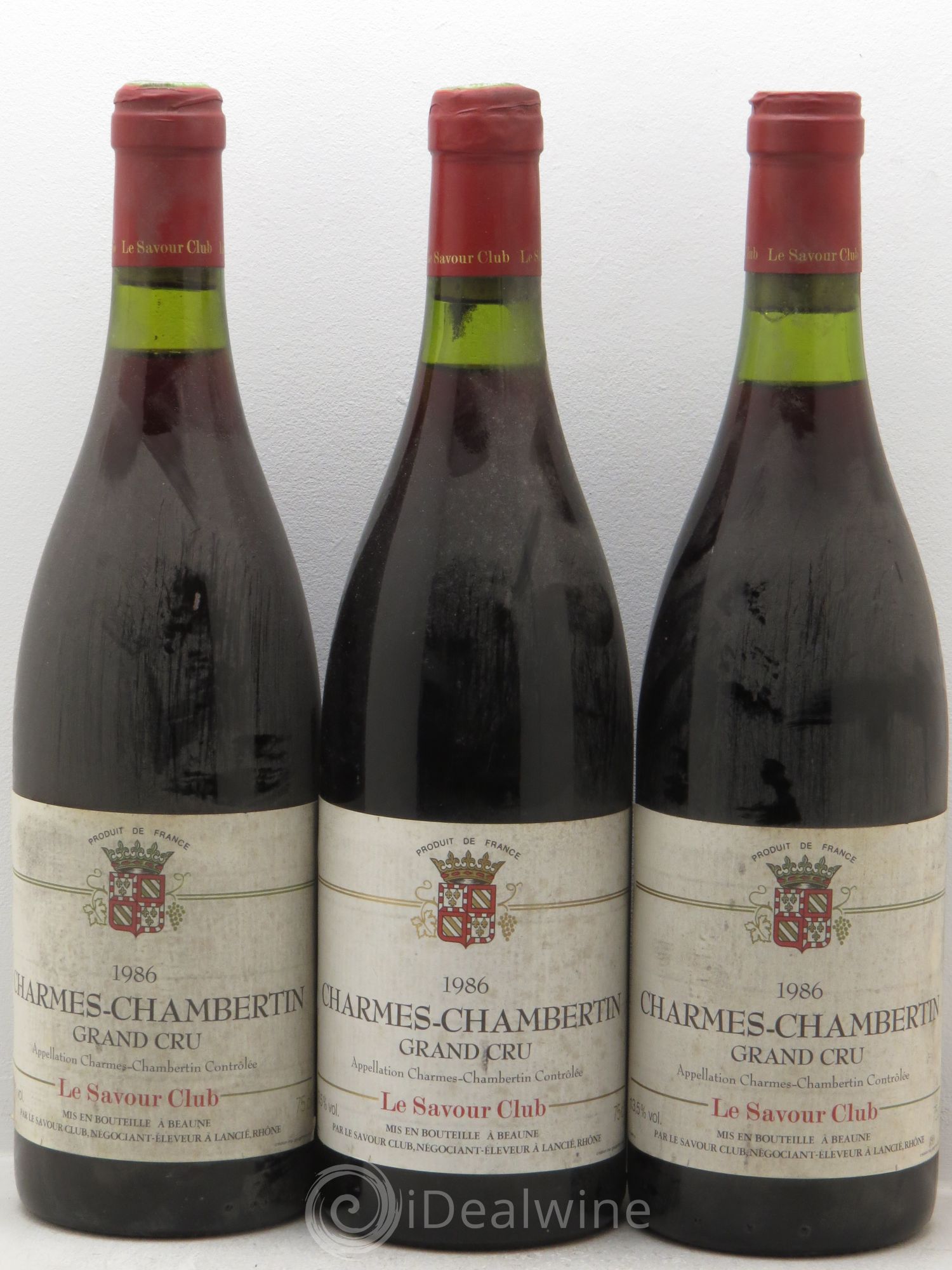 Charmes-Chambertin Grand Cru Savour Club 1986 - Lot de 3 bouteilles - 0