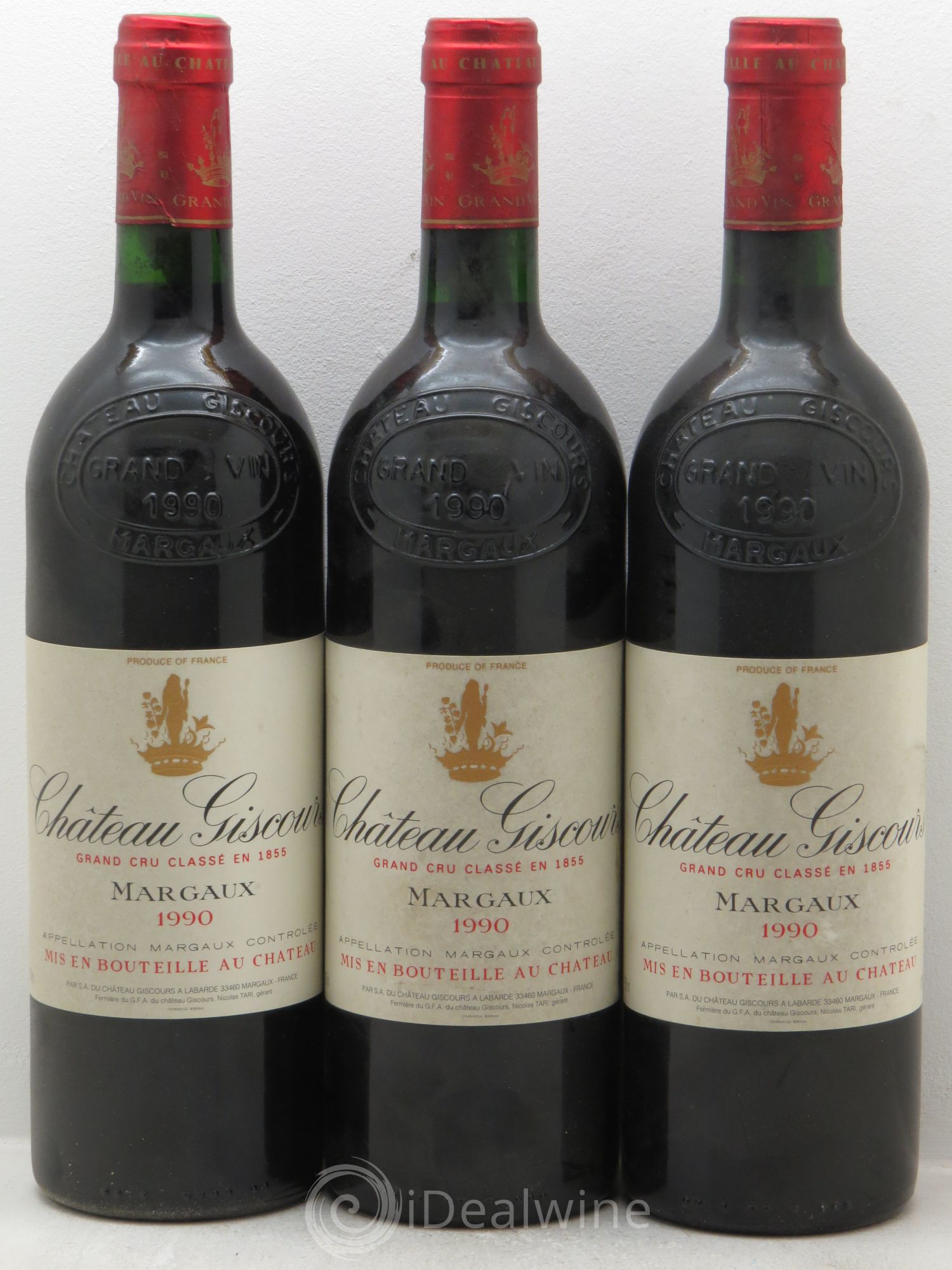 Château Giscours 3ème Grand Cru Classé 1990 - Lot de 3 bouteilles - 0