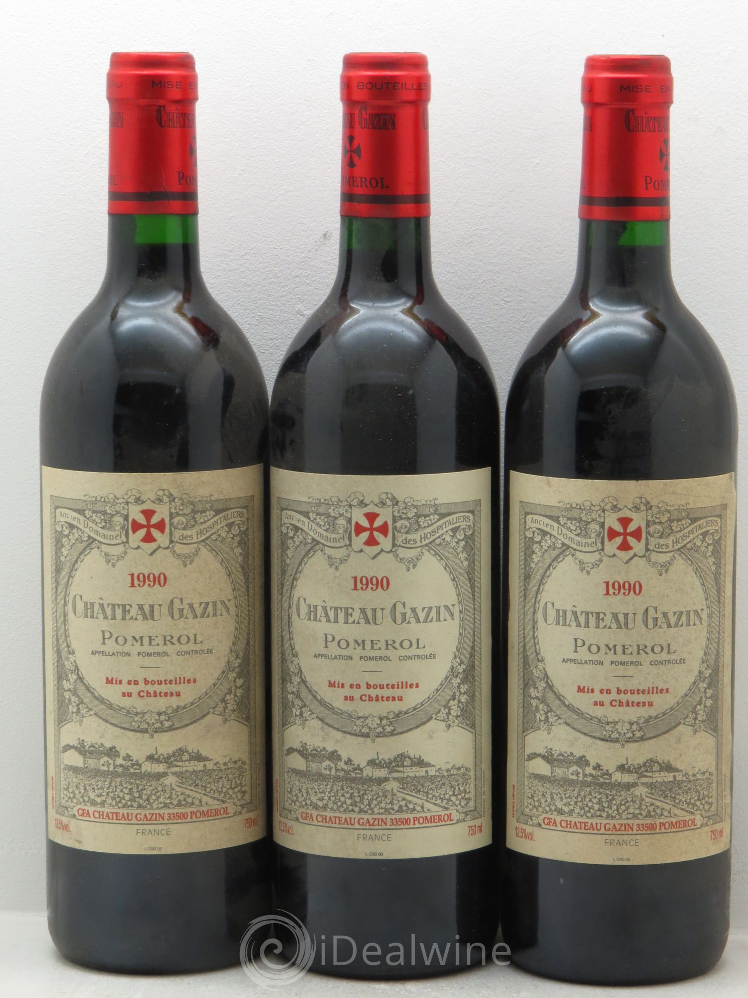 Château Gazin 1990 - Lot de 3 bouteilles - 0