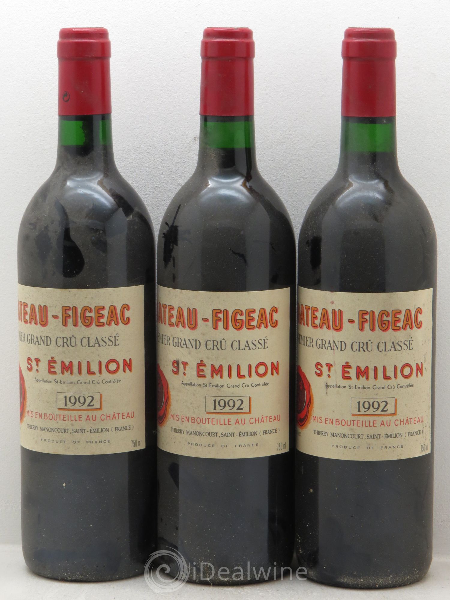Château Figeac 1er Grand Cru Classé A 1992 - Lot de 3 bouteilles - 0