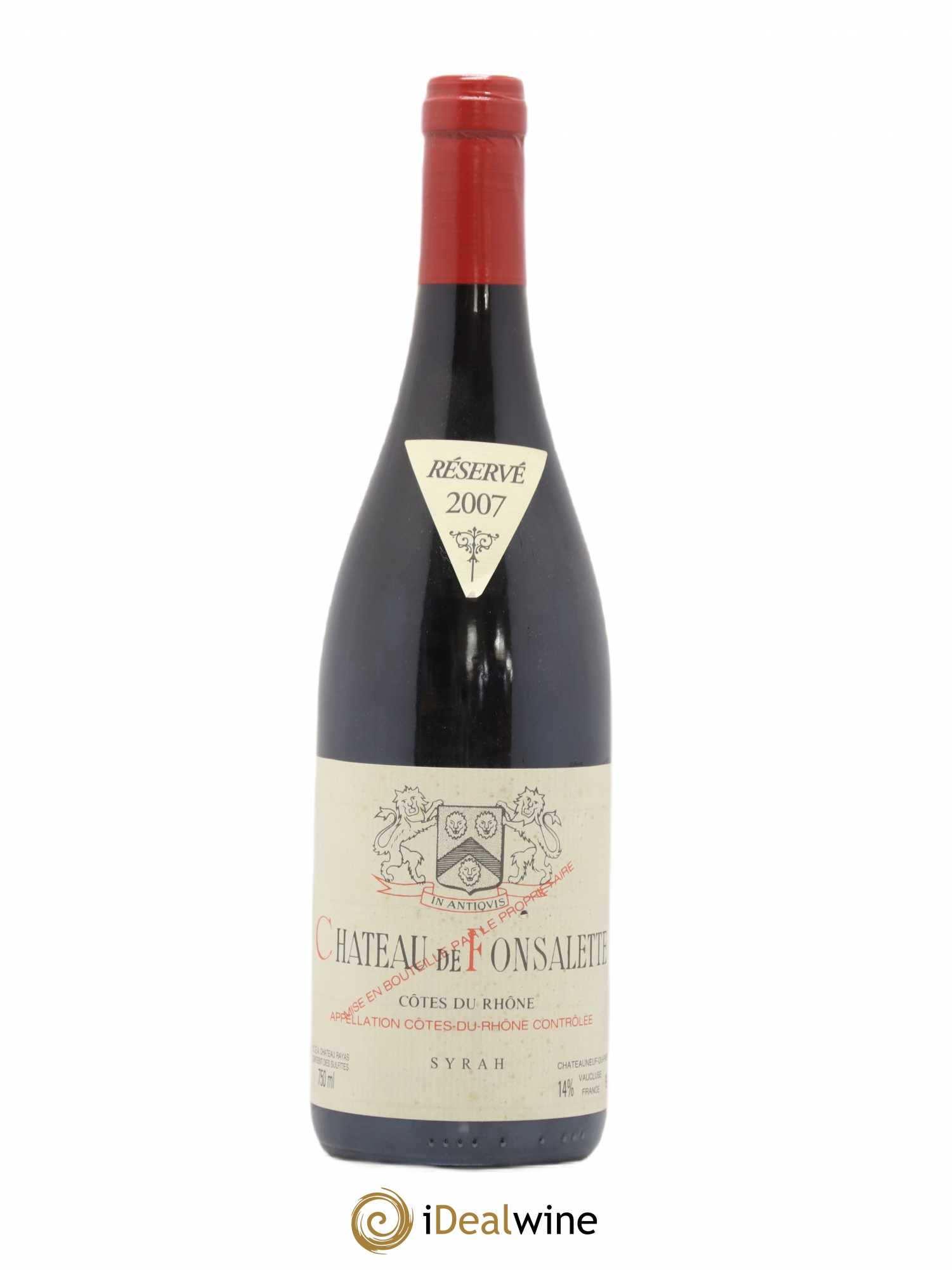 Côtes-du-Rhône Cuvée Syrah Château de Fonsalette 2007 - Lot de 1 bouteille - 0