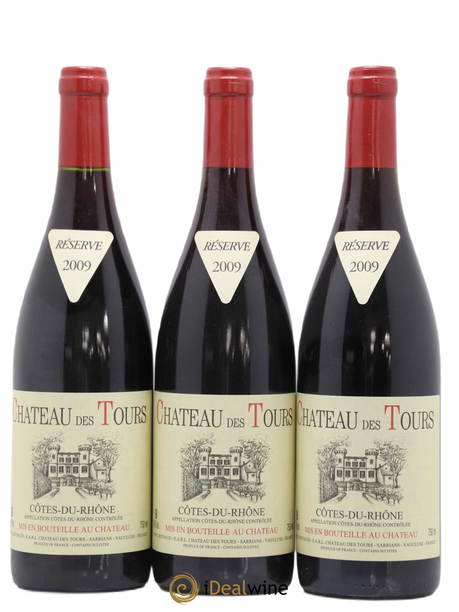 Côtes-du-Rhône Château des Tours Emmanuel Reynaud 2009 - Lot de 3 bouteilles - 0