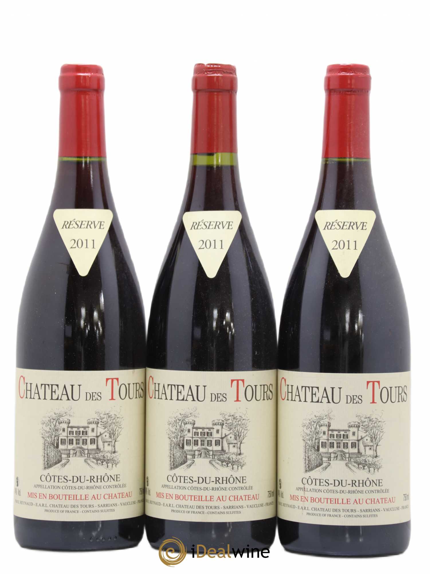 Côtes-du-Rhône Château des Tours Emmanuel Reynaud 2011 - Lot de 3 bouteilles - 0