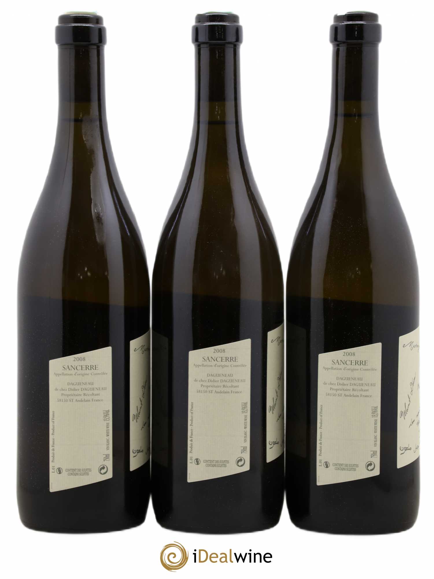 Sancerre Le Mont Damné Chavignol Dagueneau (Domaine Didier - Louis-Benjamin) 2008 - Lot de 3 bouteilles - 1