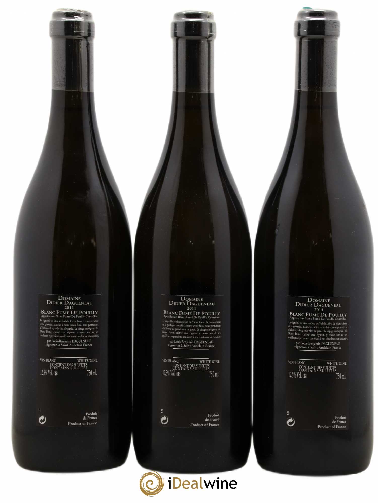 Vin de France (anciennement Pouilly-Fumé) Silex Dagueneau (Domaine Didier - Louis-Benjamin) 2011 - Lot de 3 bouteilles - 1