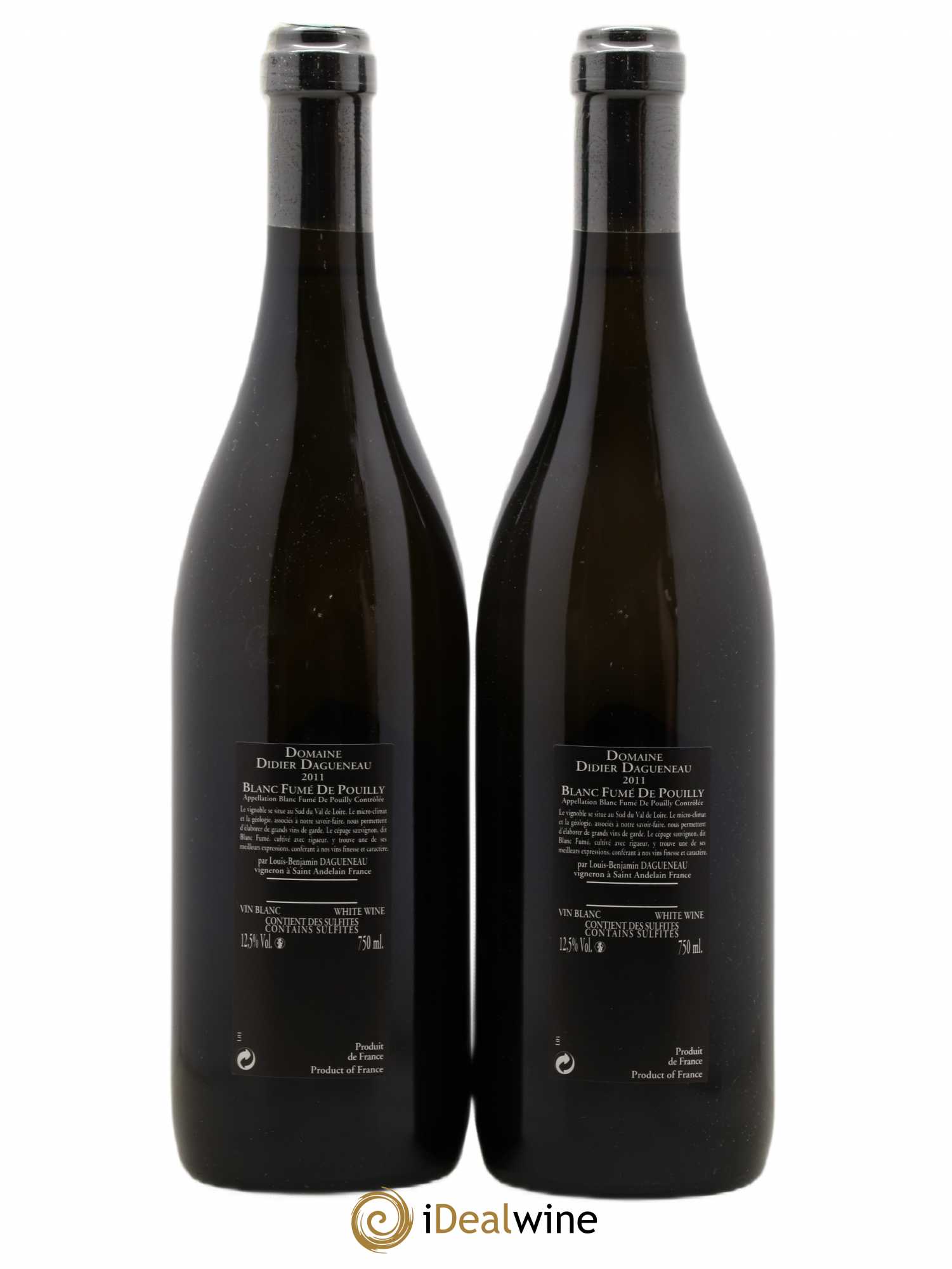 Vin de France (anciennement Pouilly-Fumé) Silex Dagueneau (Domaine Didier - Louis-Benjamin) 2011 - Lot de 2 bouteilles - 1