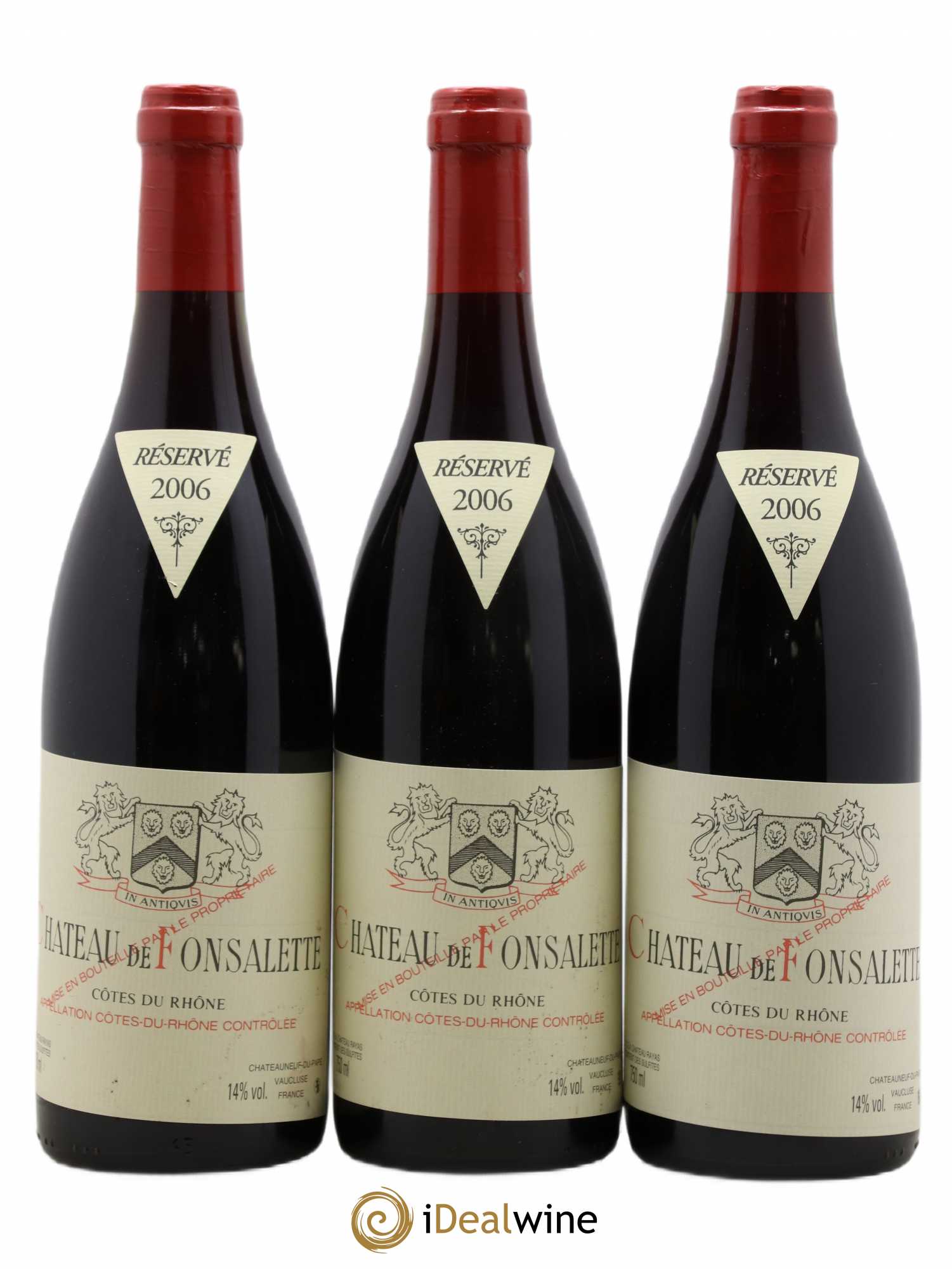 Côtes-du-Rhône Château de Fonsalette Emmanuel Reynaud 2006 - Lot de 3 bouteilles - 0