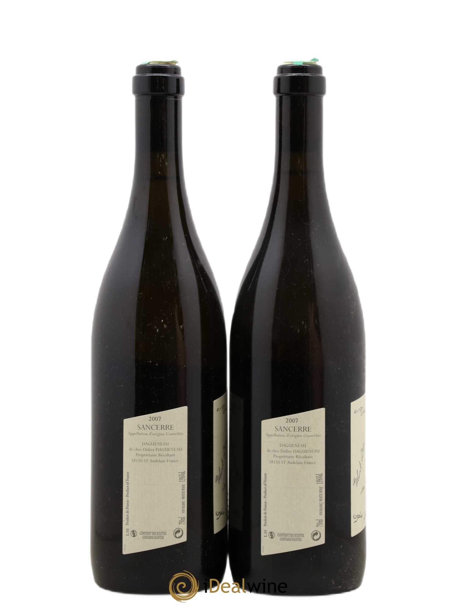 Sancerre Le Mont Damné Chavignol Dagueneau (Domaine Didier - Louis-Benjamin) 2007 - Lot de 2 bouteilles - 1