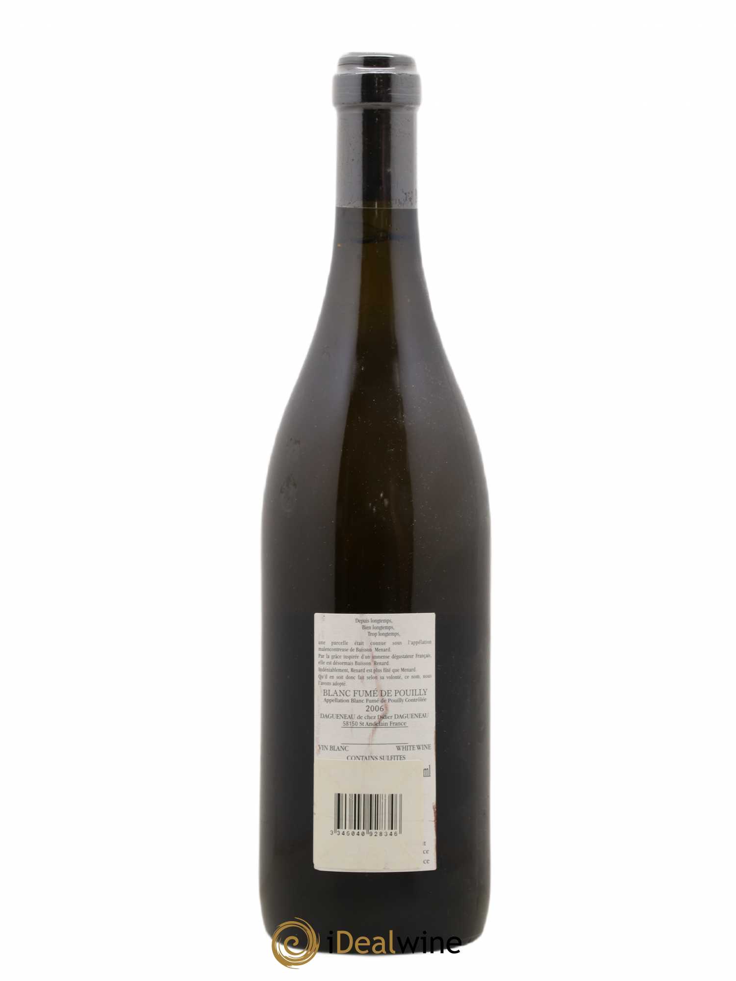 Vin de France (anciennement Pouilly-Fumé) Buisson Renard Dagueneau (Domaine Didier - Louis-Benjamin) 2006 - Lot de 1 bouteille - 1