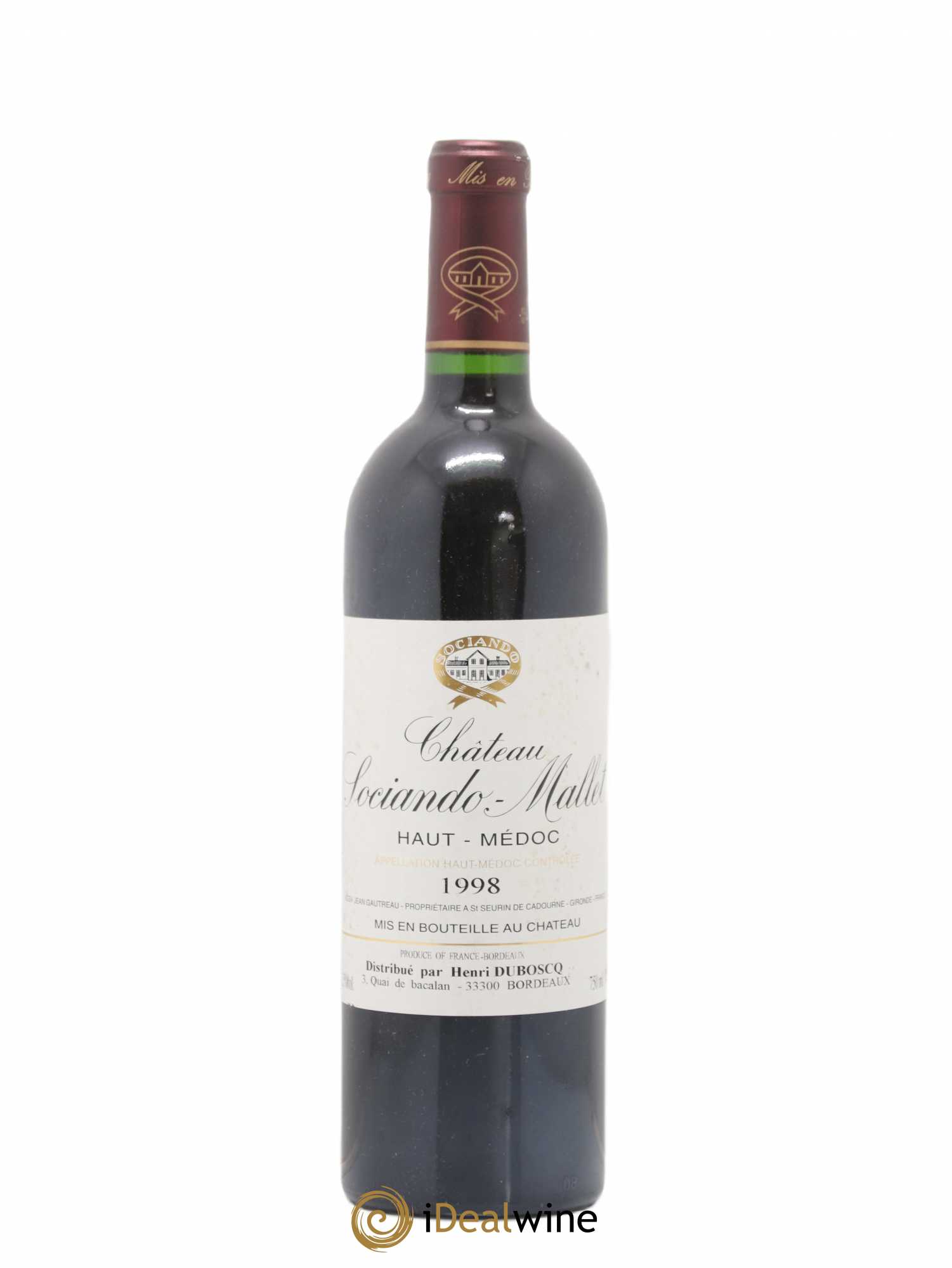 Château Sociando Mallet 1998 - Lot de 1 bouteille - 0
