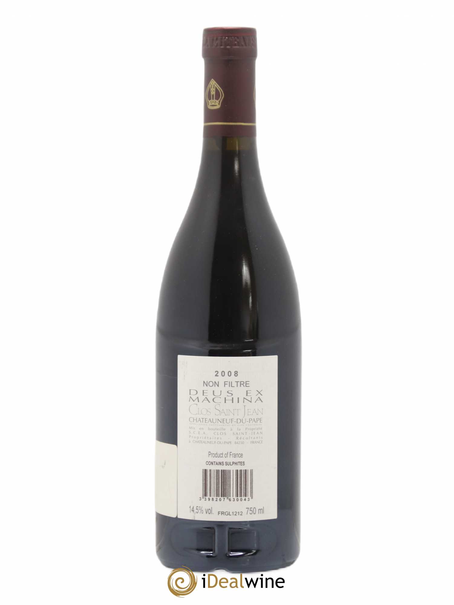 Châteauneuf-du-Pape Clos Saint-Jean Deus Ex Machina Pascal et Vincent Maurel 2008 - Lot de 1 bouteille - 1
