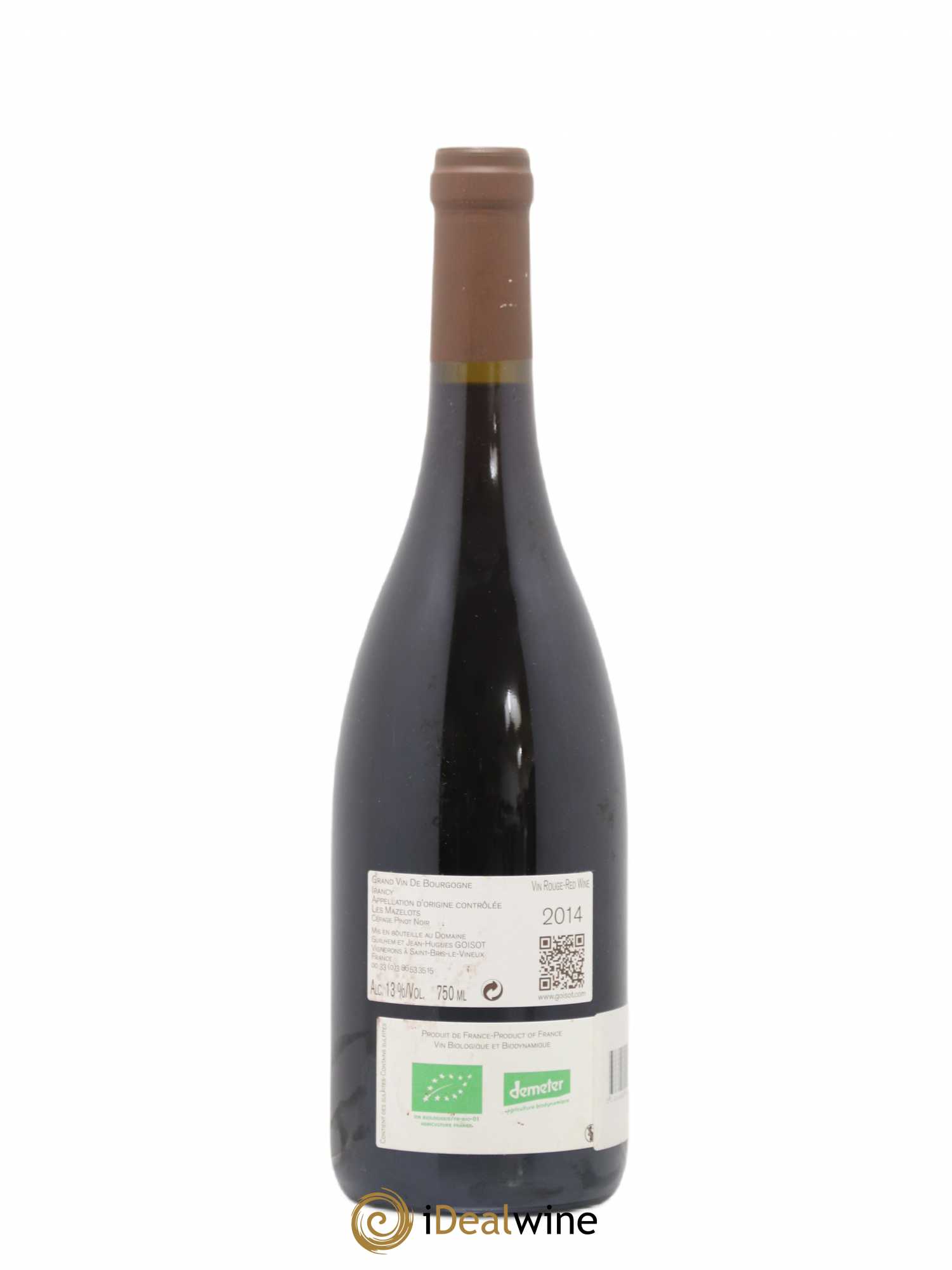 Irancy les Mazelots Goisot 2014 - Lot de 1 bouteille - 1