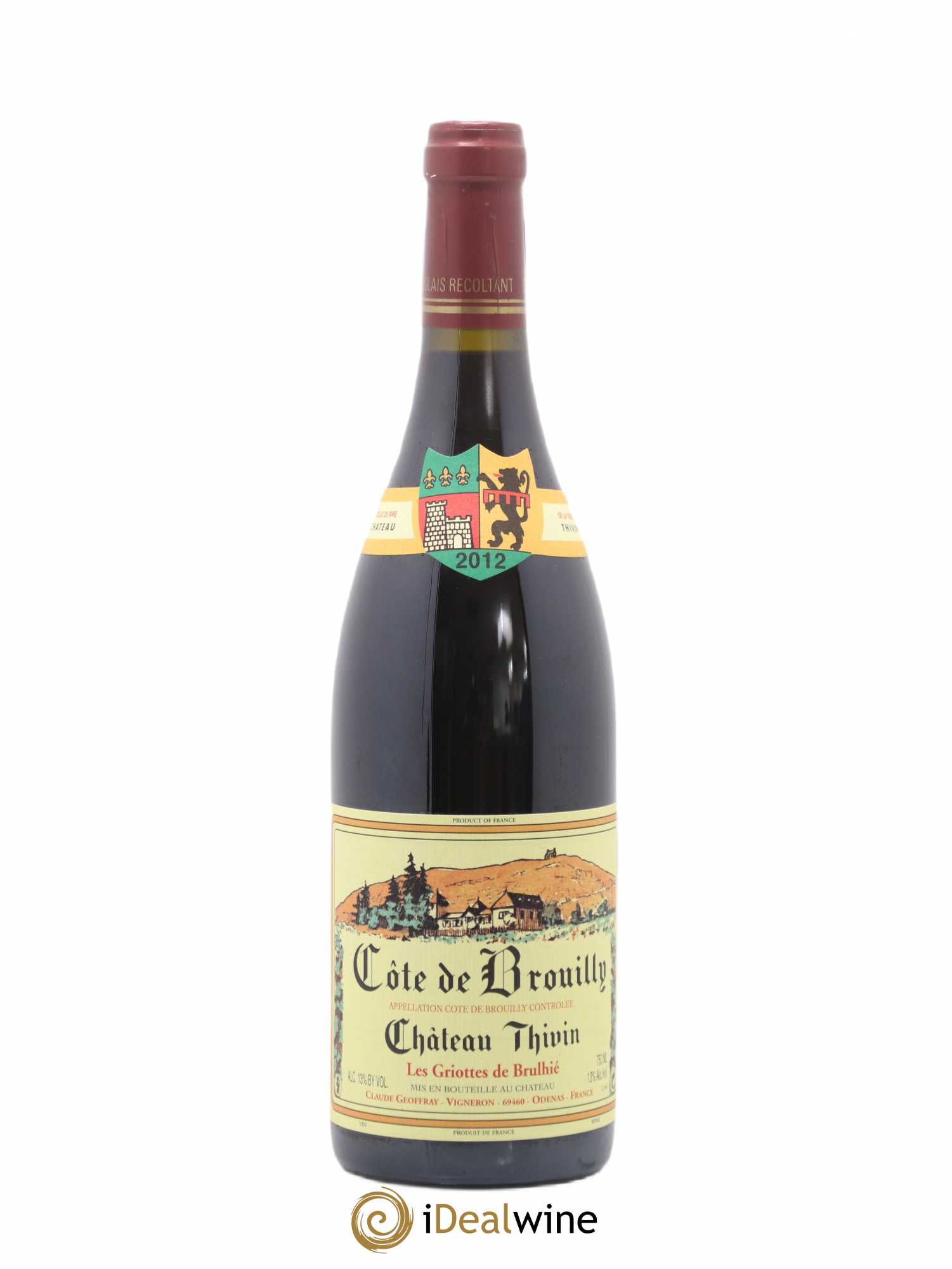 Côte de Brouilly Les Griottes de Brulhié Château Thivin 2012 - Lot de 1 bouteille - 0