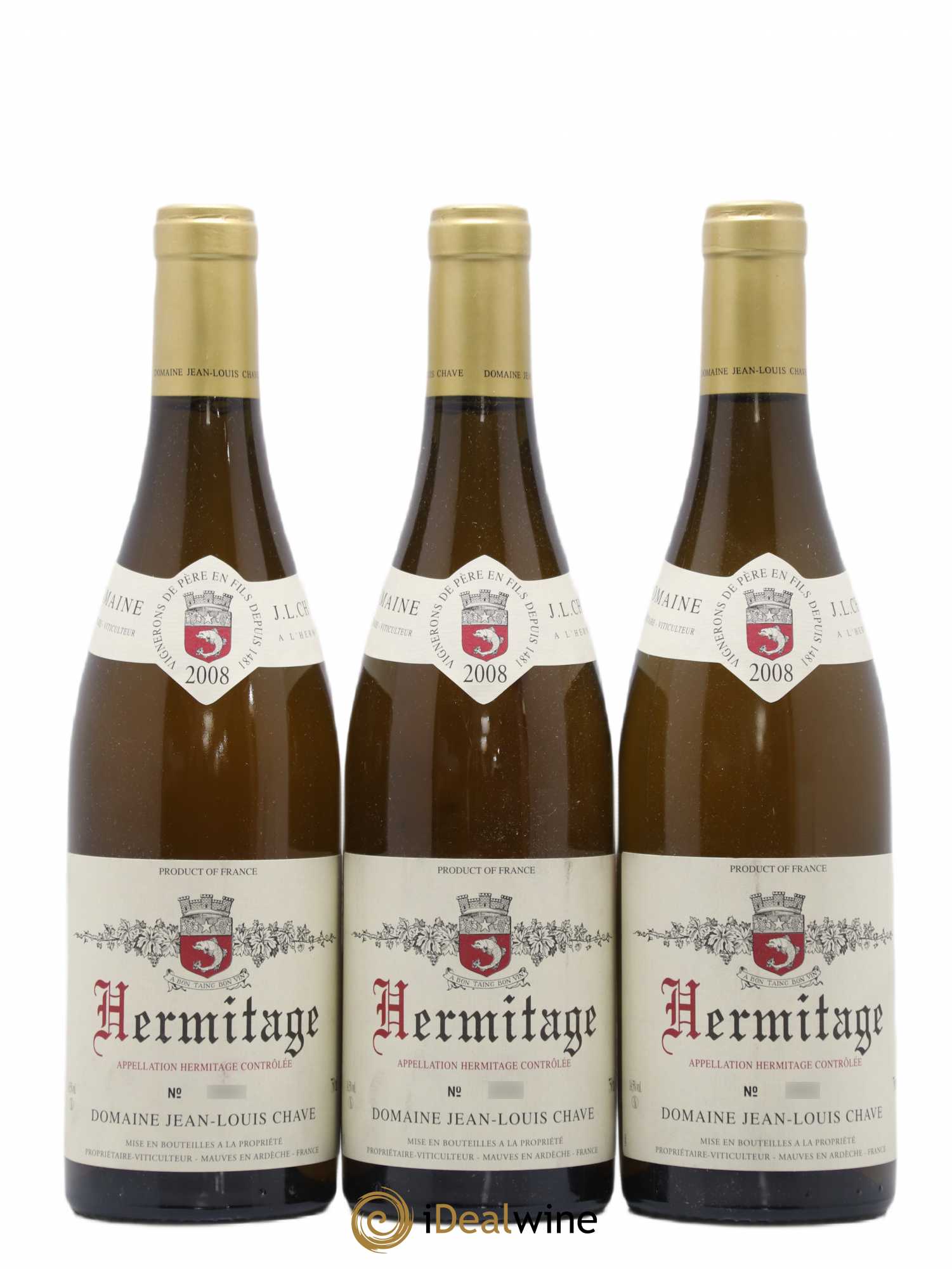 Hermitage Jean-Louis Chave 2008 - Lot de 3 bouteilles - 0