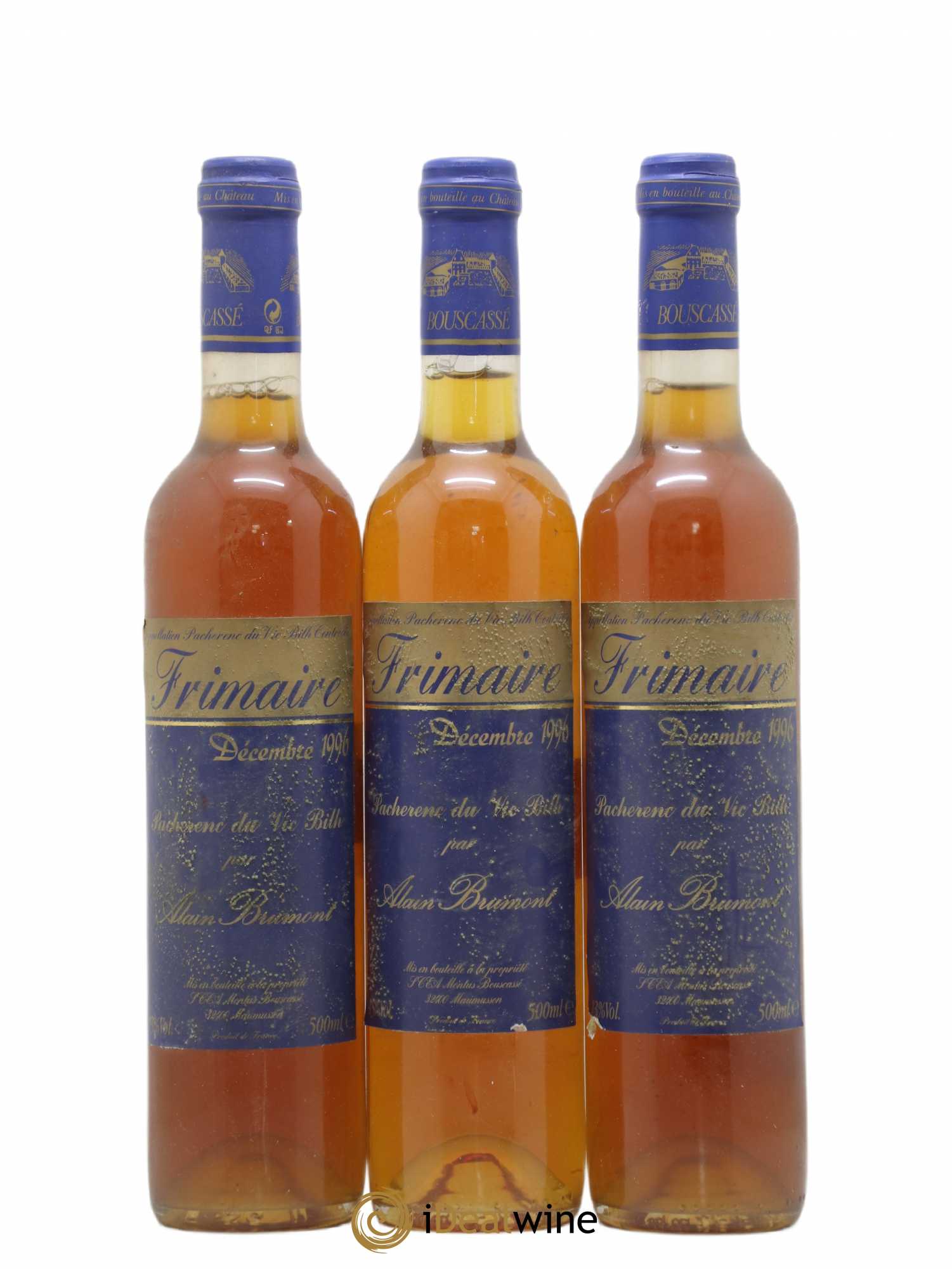 Pacherenc du Vic-Bilh Château Bouscassé Frimaire Alain Brumont 50cl 1996 - Lotto di 3 bottiglie - 0
