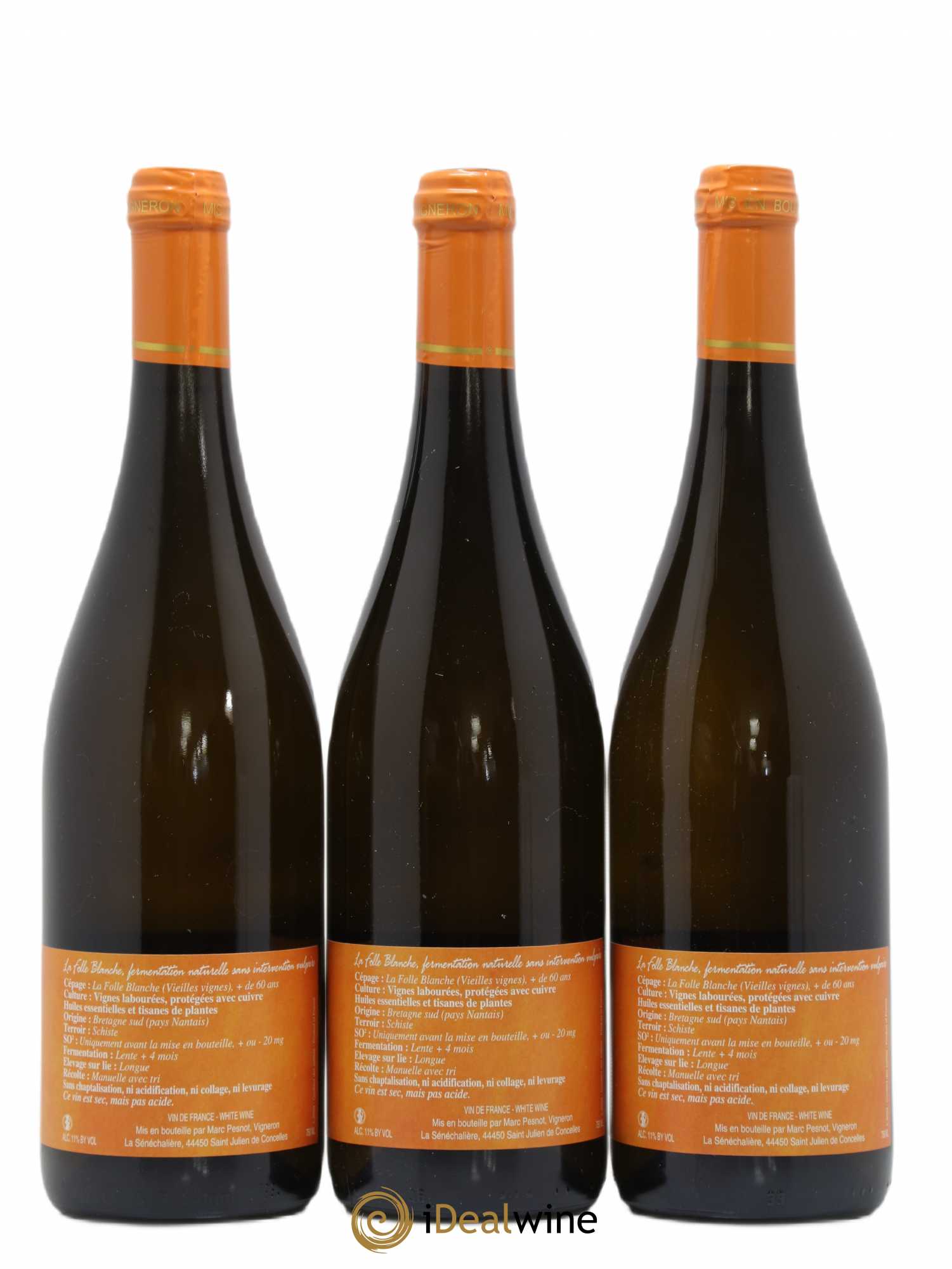 Vin de France La Folle blanche Domaine de la Sénéchalière 2012 - Posten von 3 Flaschen - 1